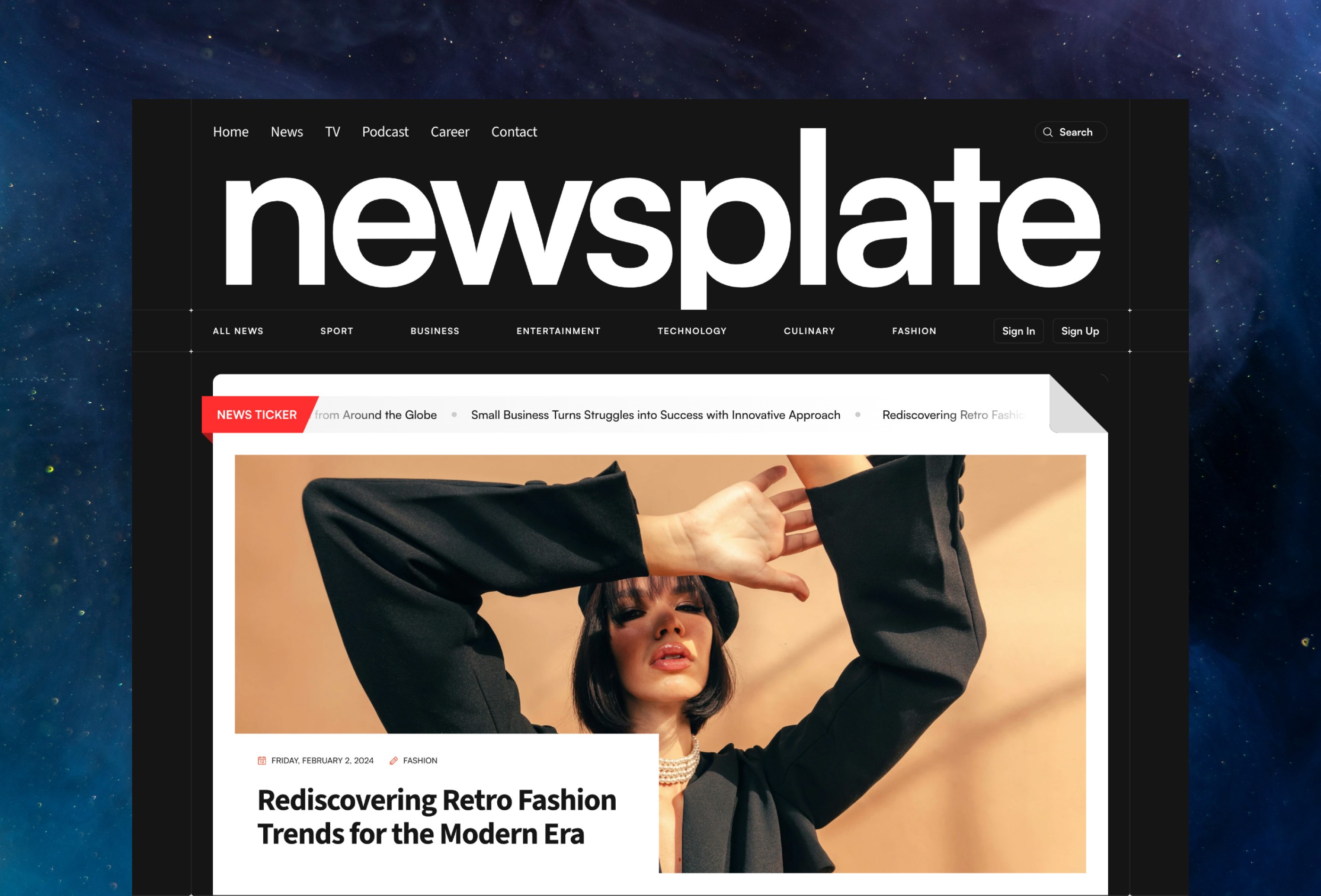 Thumbnail 2 for Newsplate, a Framer Marketplace template by Syafii Ahmad.