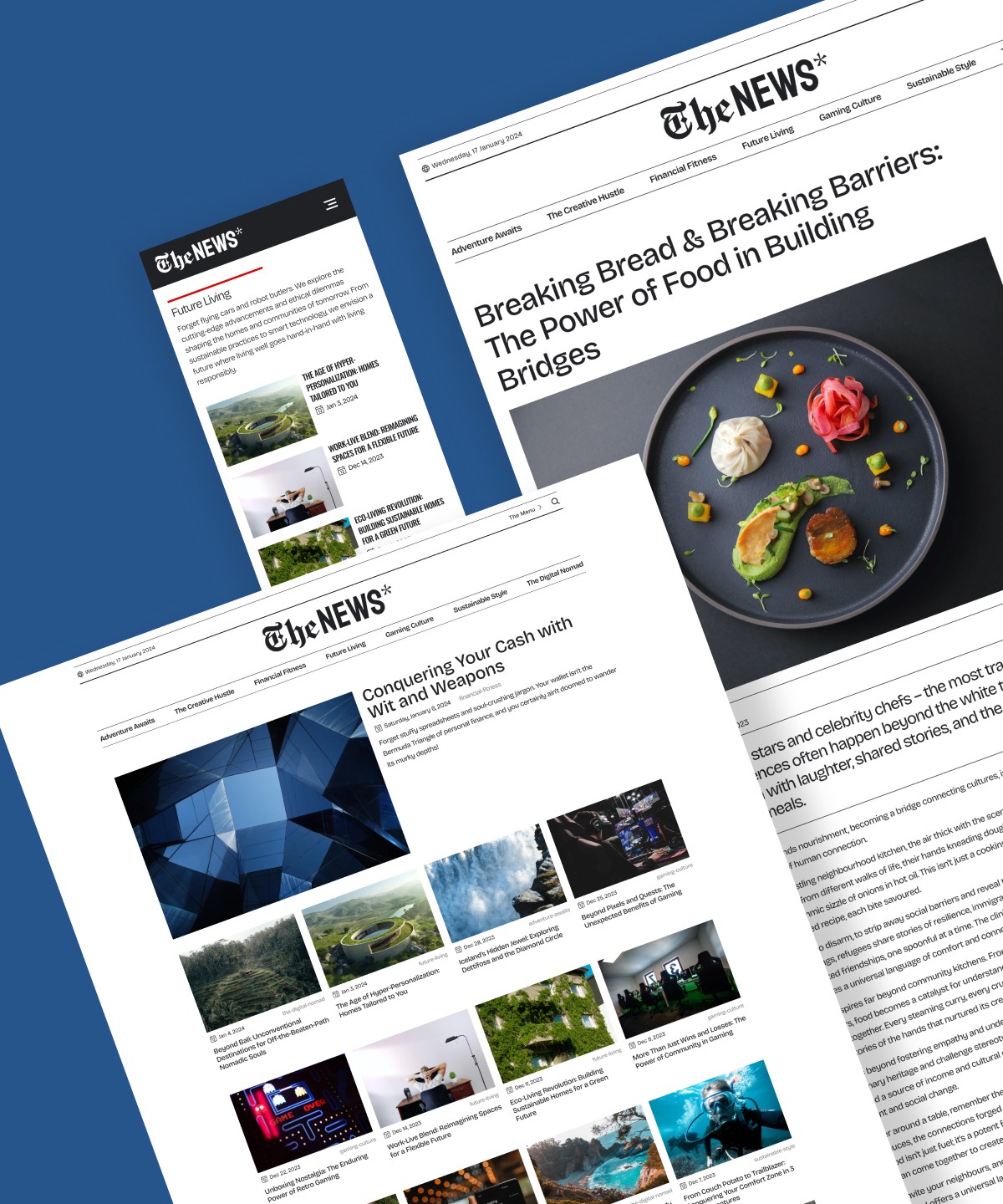 Screenshot 1 for TheNews, a Framer Marketplace template by John Kappa.