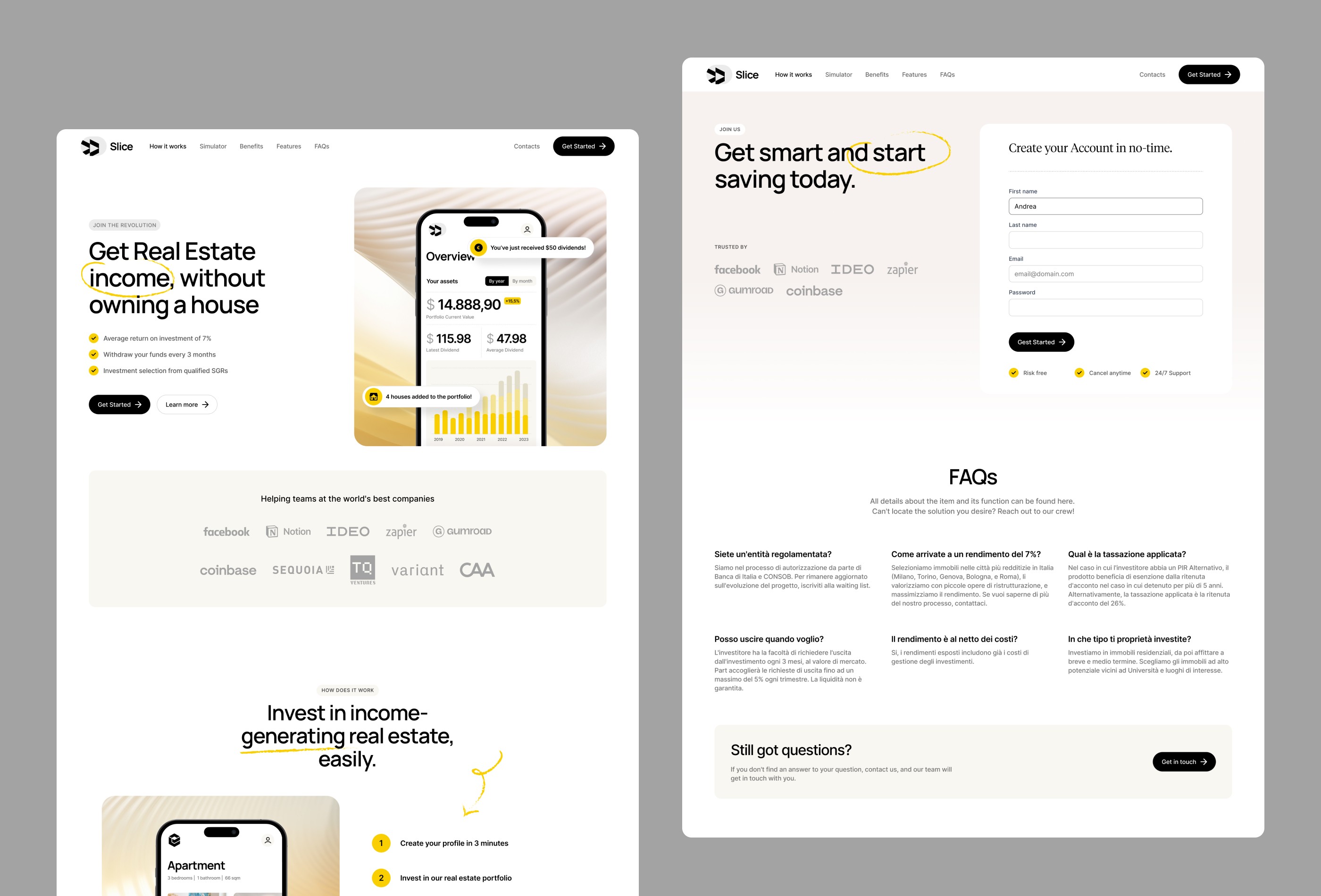 Thumbnail 2 for Slice, a Framer Marketplace template by Andrea Montini.