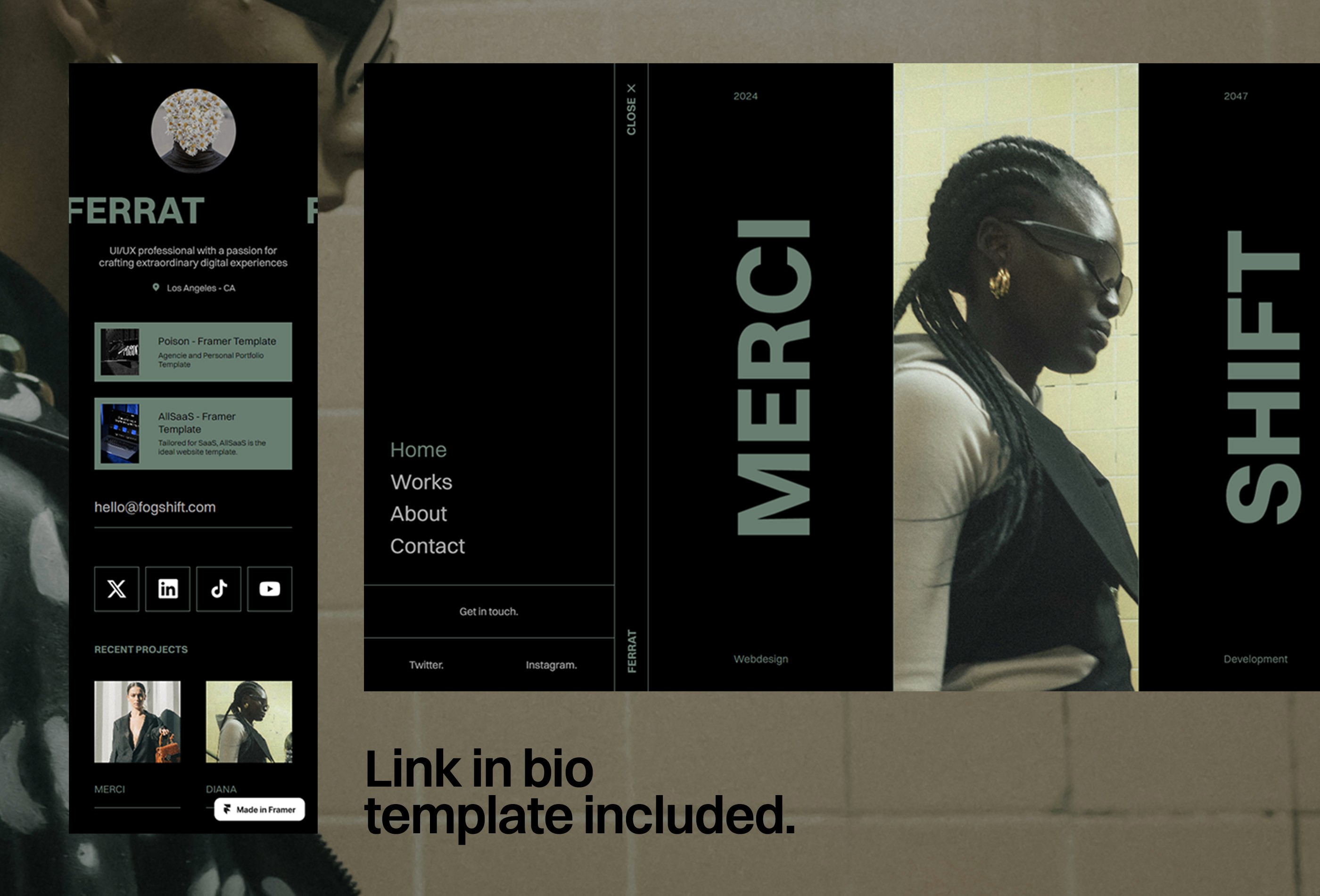 Screenshot 4 for TheWoo, a Framer Marketplace template by FogShift.