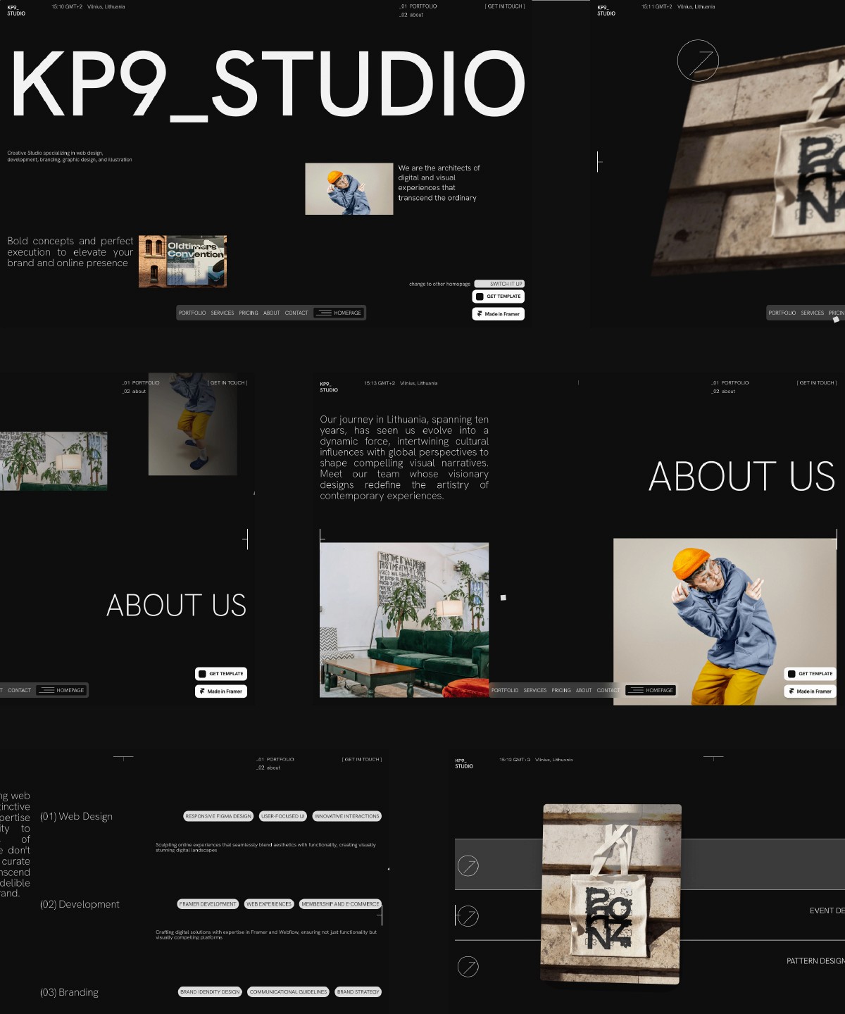 Screenshot 1 for KP9, a Framer Marketplace template by The Wall.