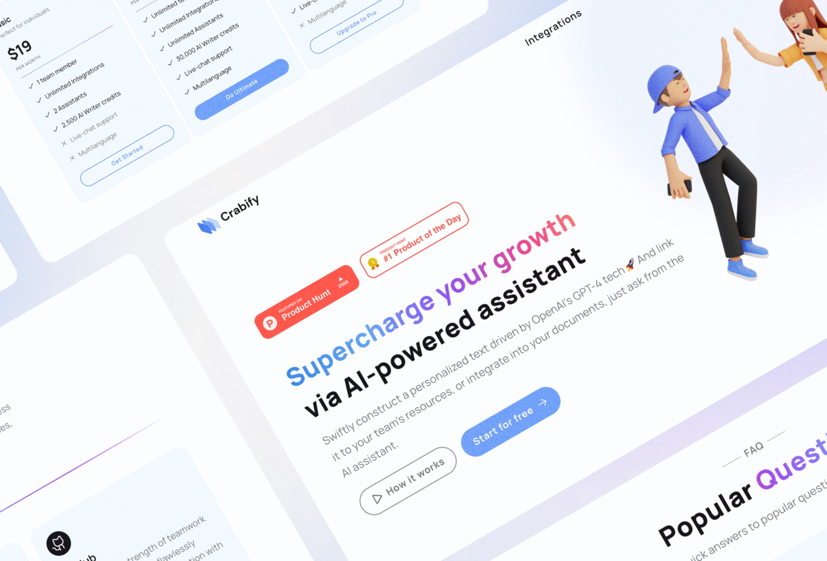 Screenshot 3 for Crabify, a Framer Marketplace template by Kseniia Deniakova.
