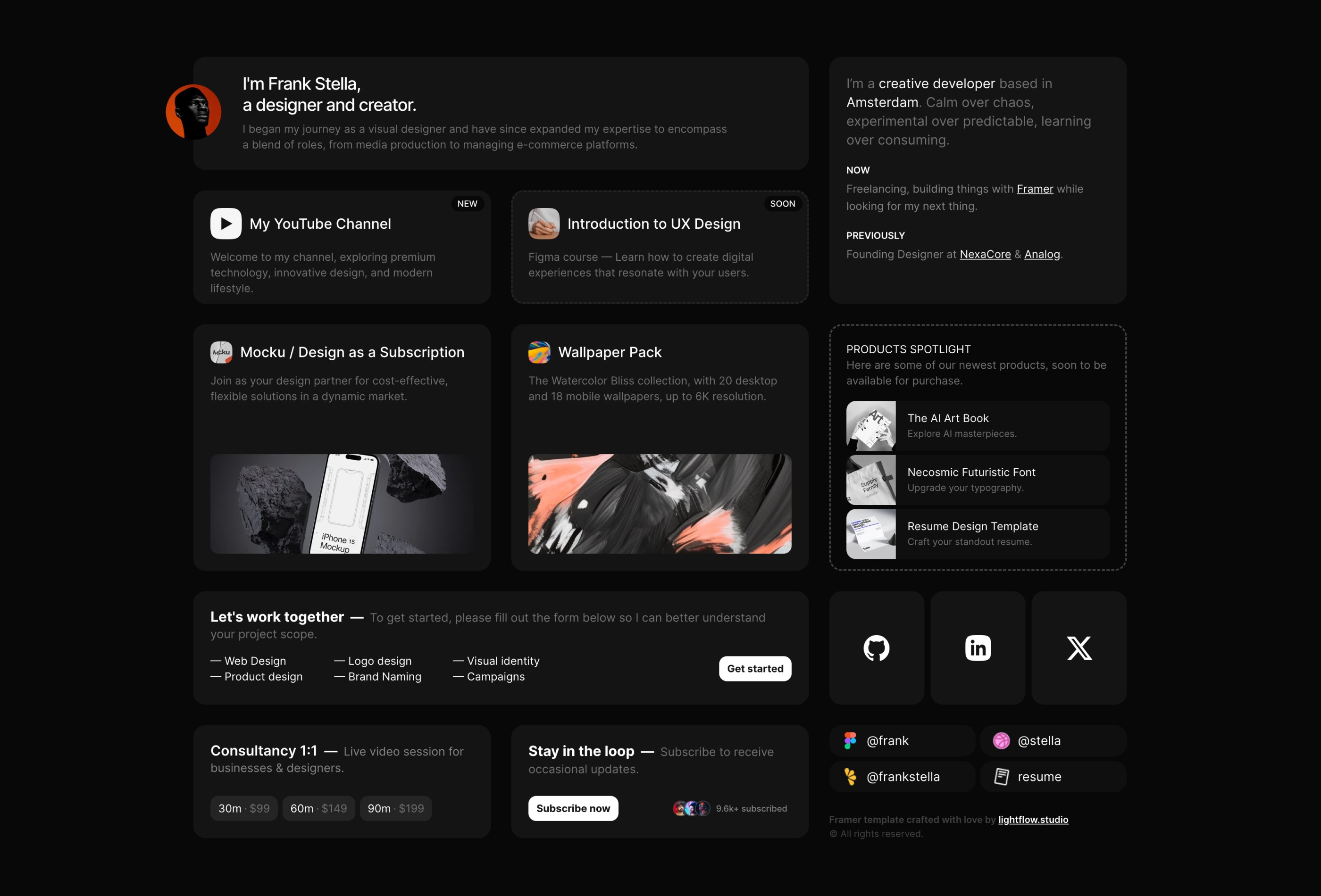 Screenshot 4 for Blocos, a Framer Marketplace template by Helder Vilela.
