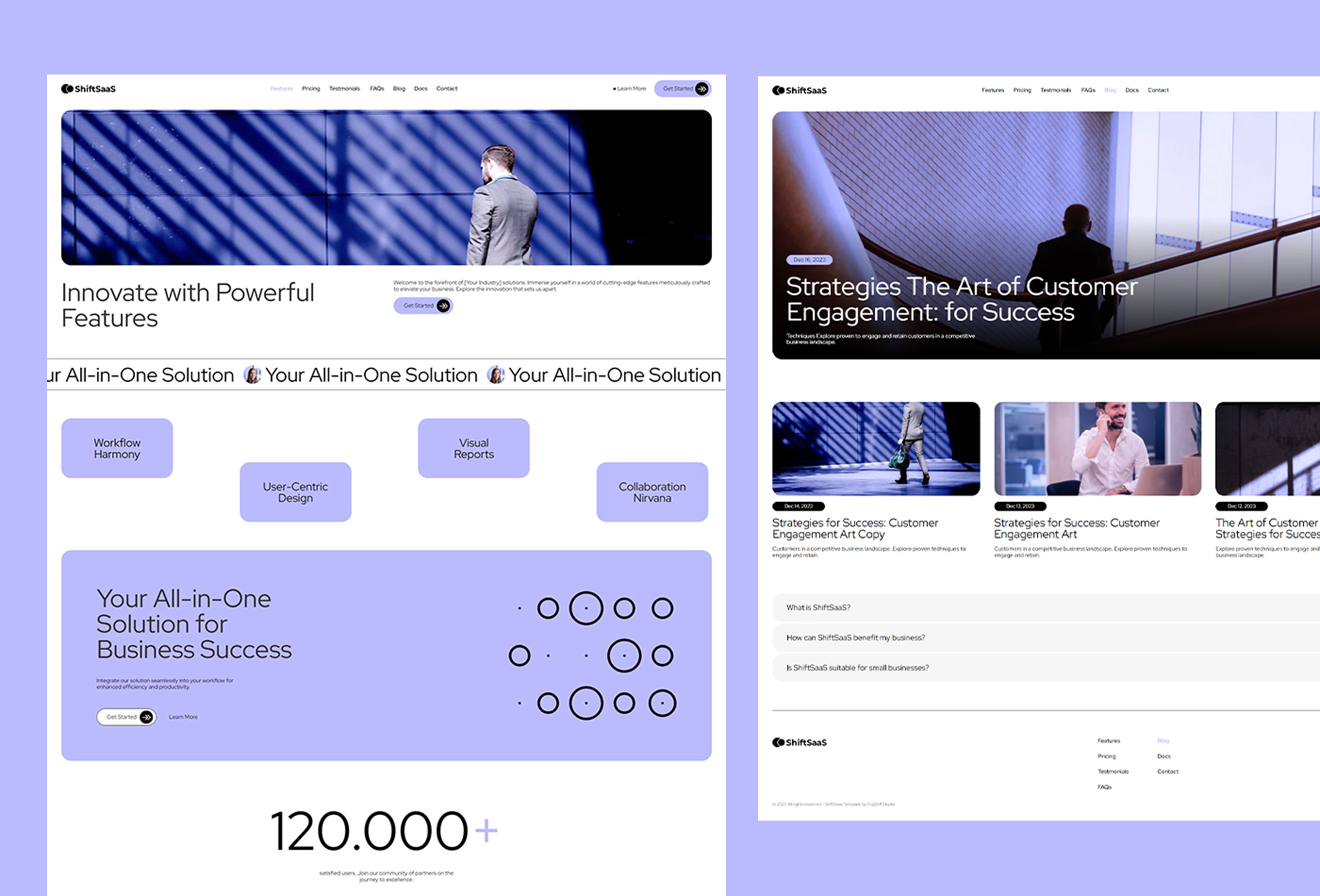 Screenshot 3 for ShiftSaaS, a Framer Marketplace template by FogShift.