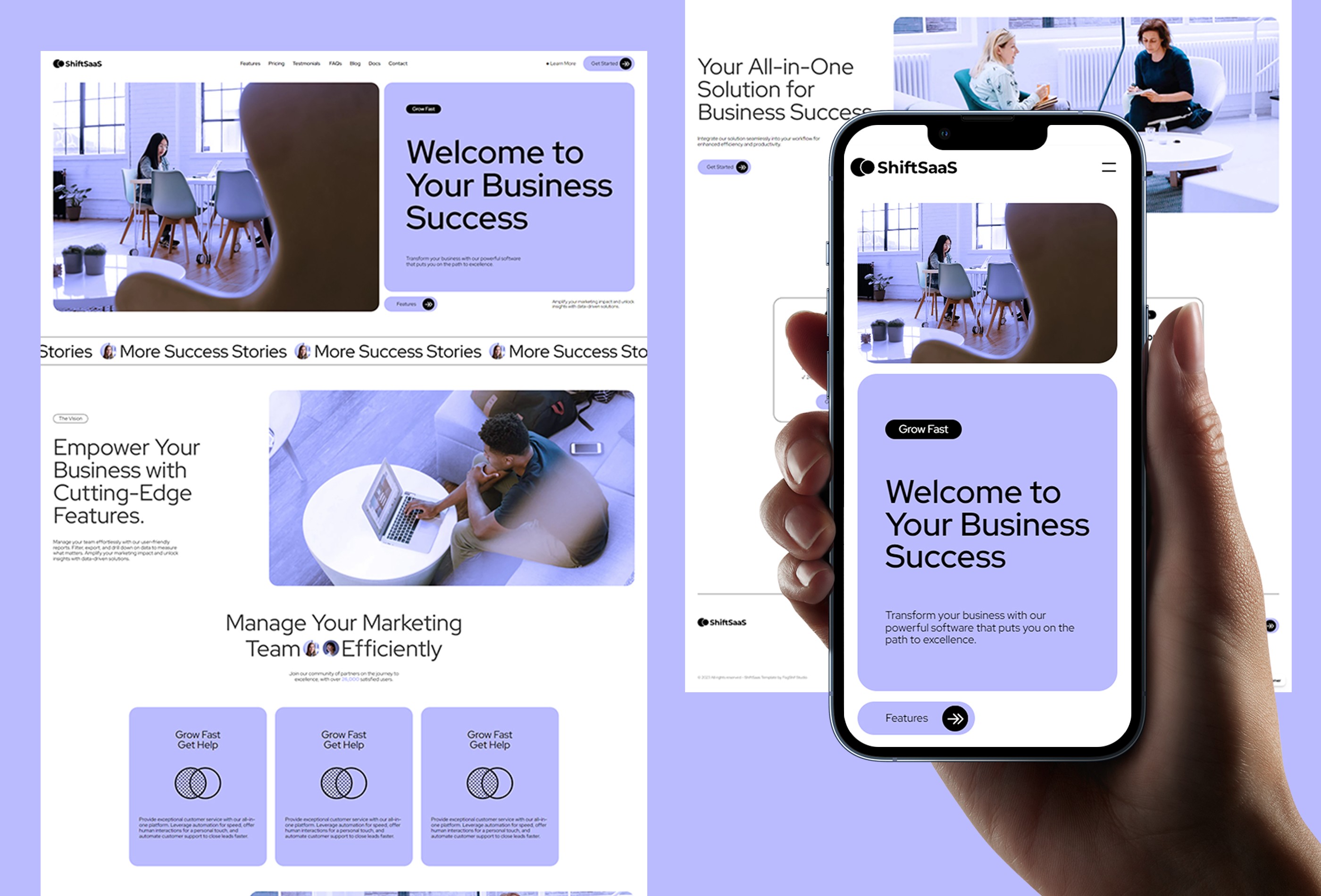 Screenshot 2 for ShiftSaaS, a Framer Marketplace template by FogShift.