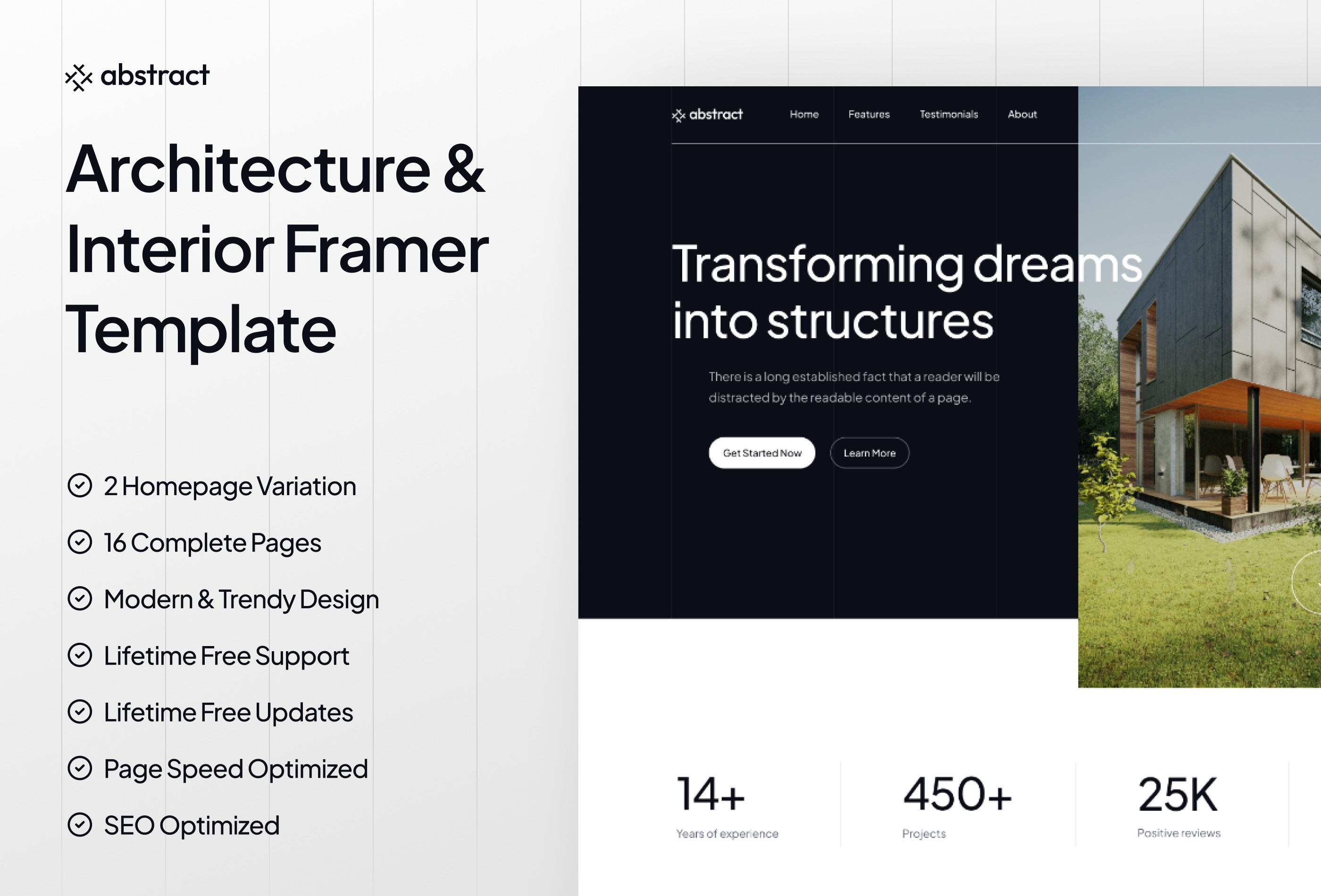Screenshot 2 for Abstract, a Framer Marketplace template by Framerbite.