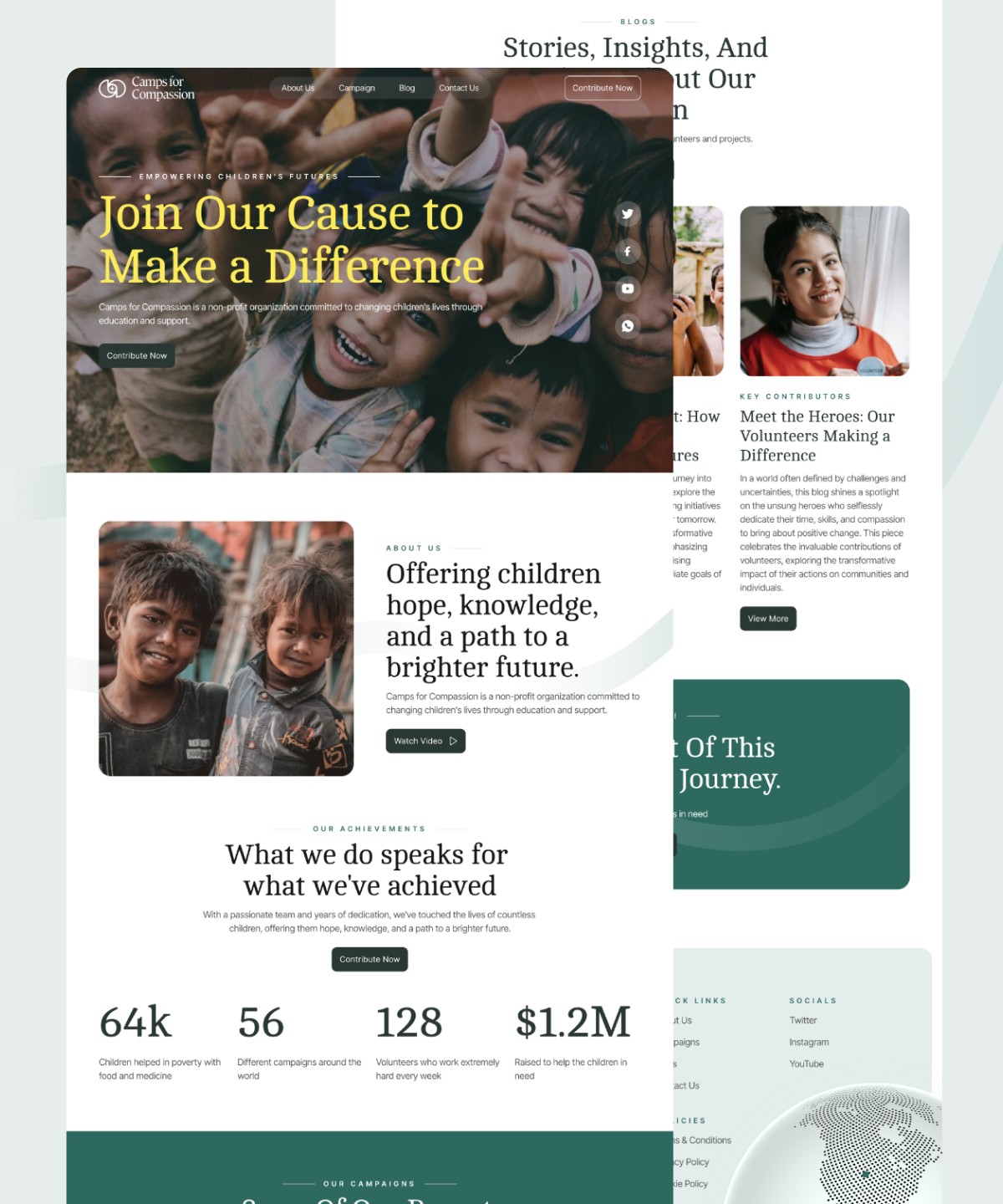 Screenshot 1 for CampsforCompassion, a Framer Marketplace template by Cédric van Ravesteijn.