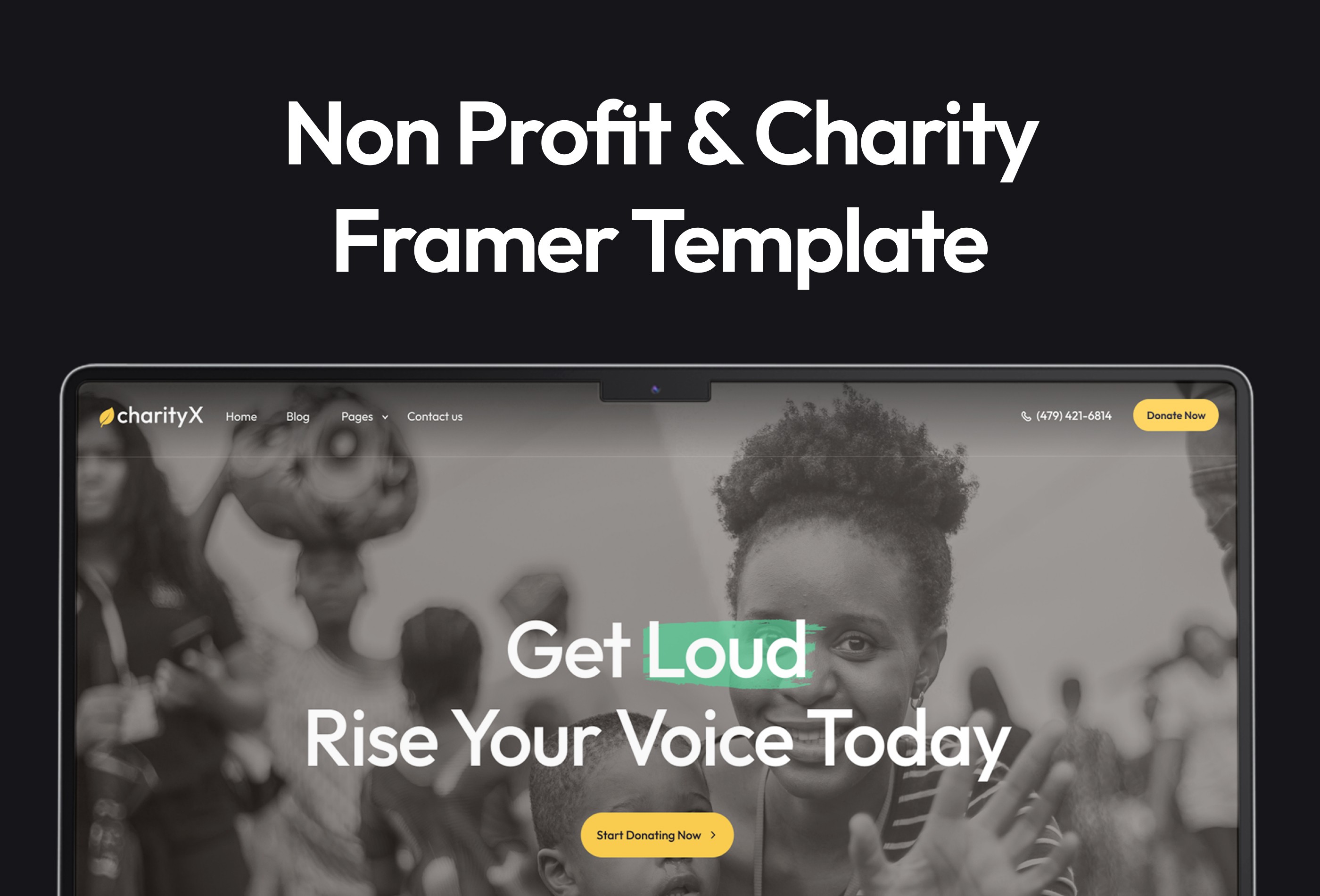 Screenshot 2 for CharityX, a Framer Marketplace template by Framerbite.