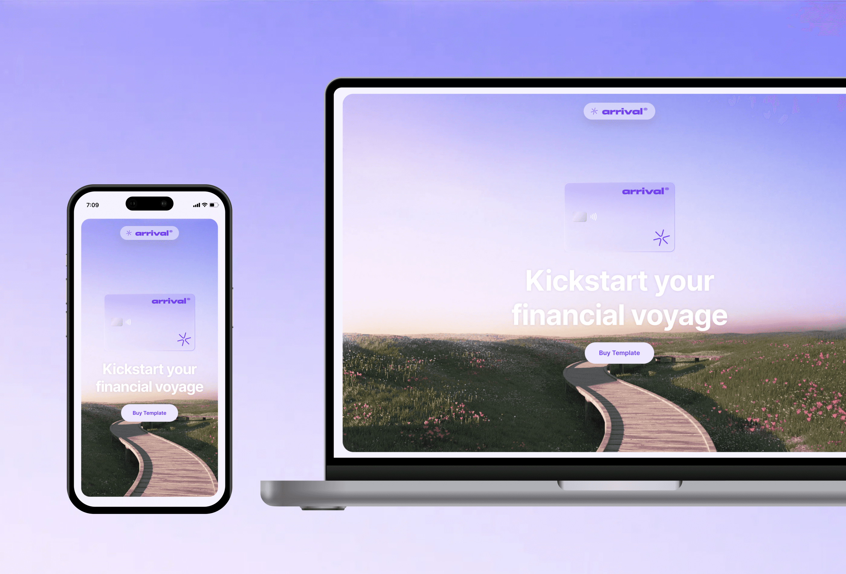 Thumbnail 2 for Arrival, a Framer Marketplace template by Layout Gallery.