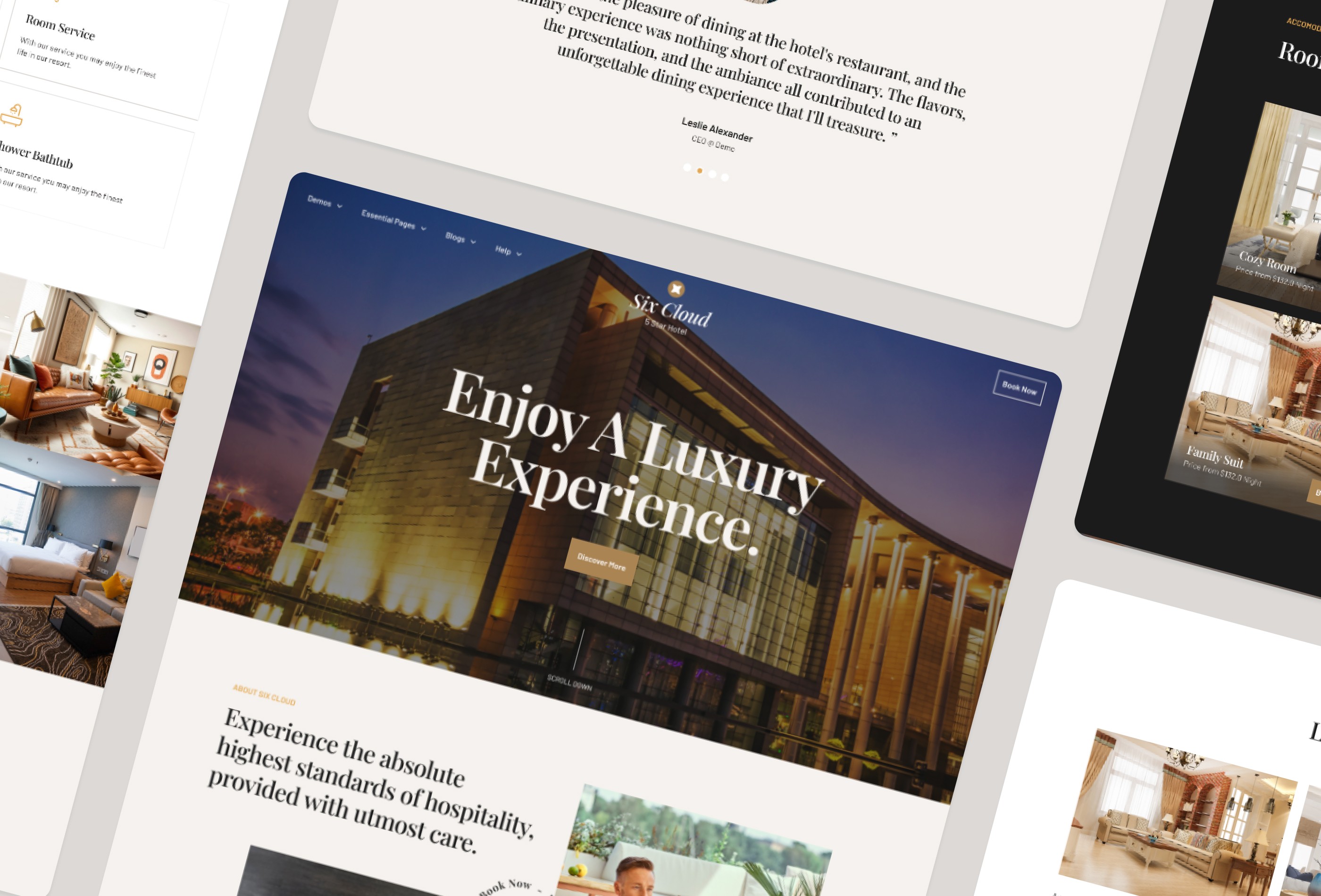 Screenshot 3 for HotelSix, a Framer Marketplace template by Framerbite.