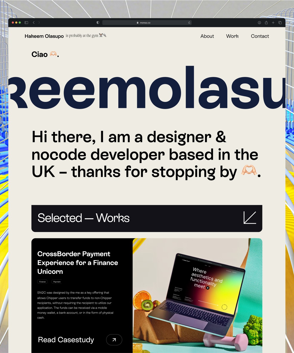 Screenshot 1 for Monso, a Framer Marketplace template by Studio Duo.