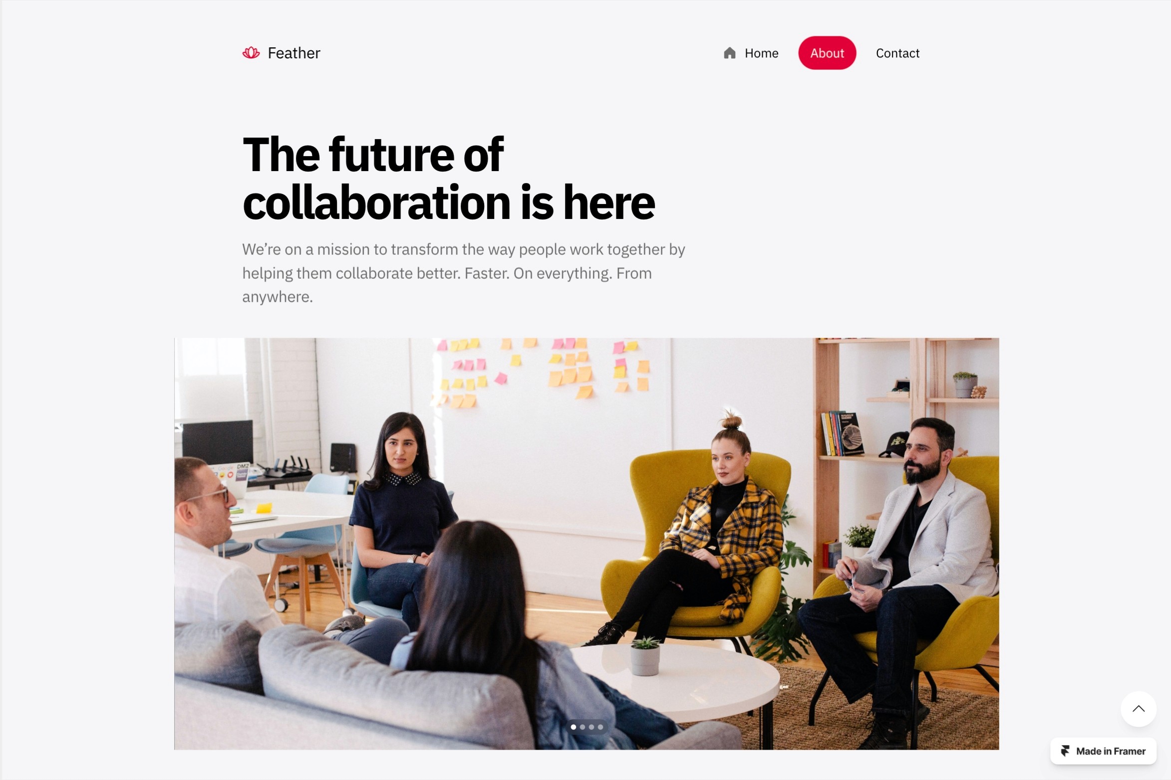 Screenshot 3 for Feather, a Framer Marketplace template by Huseyin Emanet.