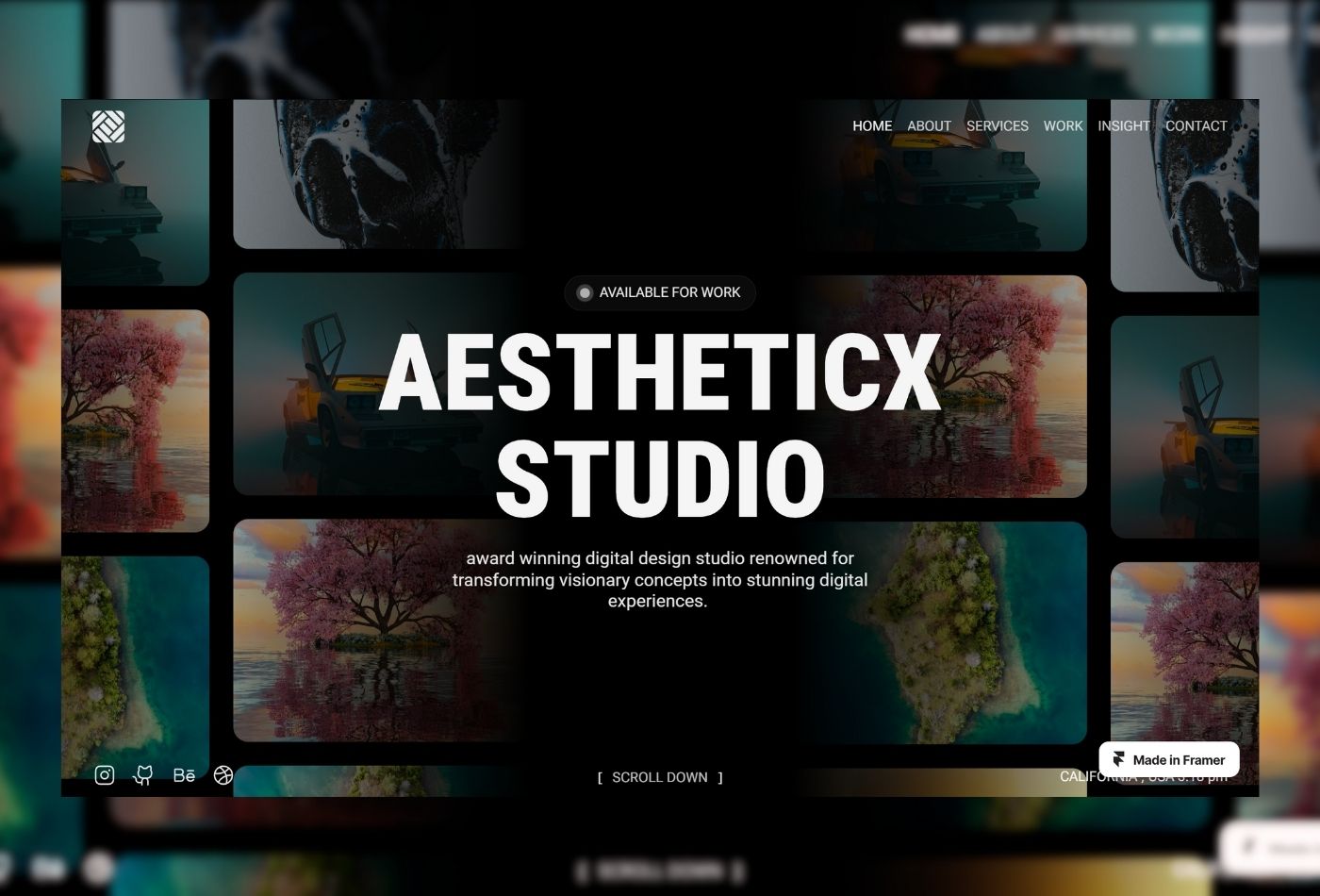 Screenshot 2 for AestheticX, a Framer Marketplace template by Nirodha.