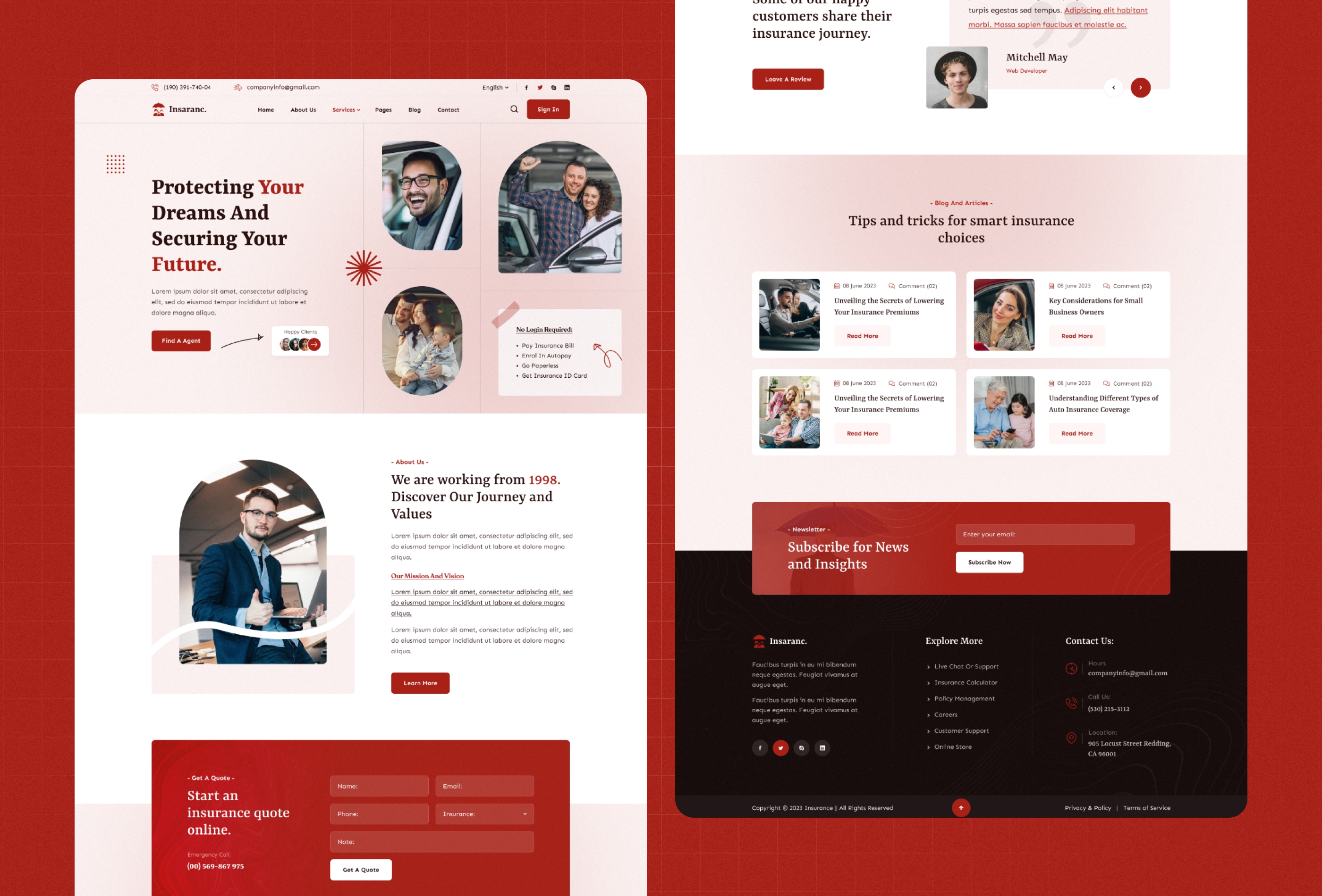 Screenshot 2 for Insurances, a Framer Marketplace template by Framerbucket.