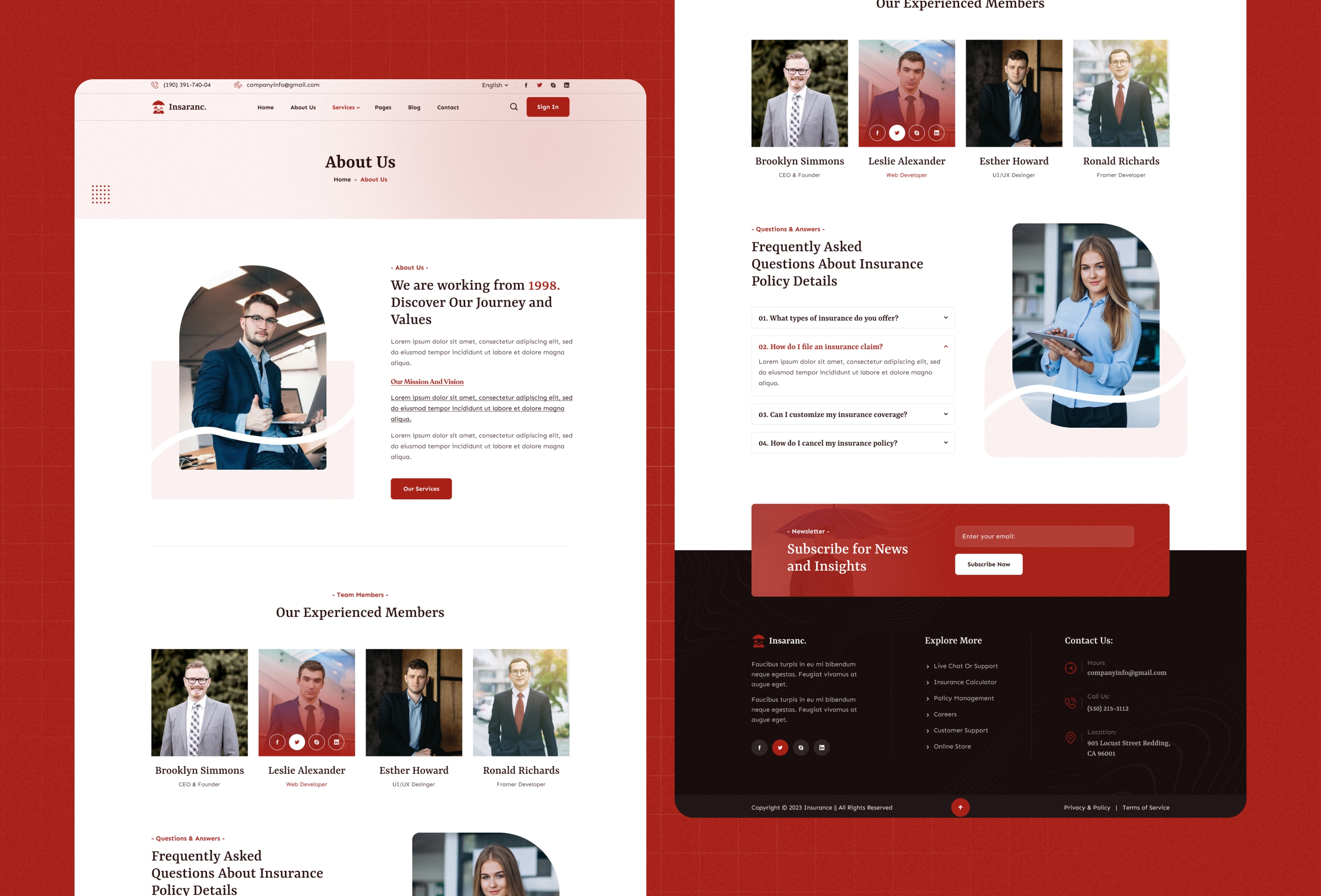 Screenshot 3 for Insurances, a Framer Marketplace template by Framerbucket.