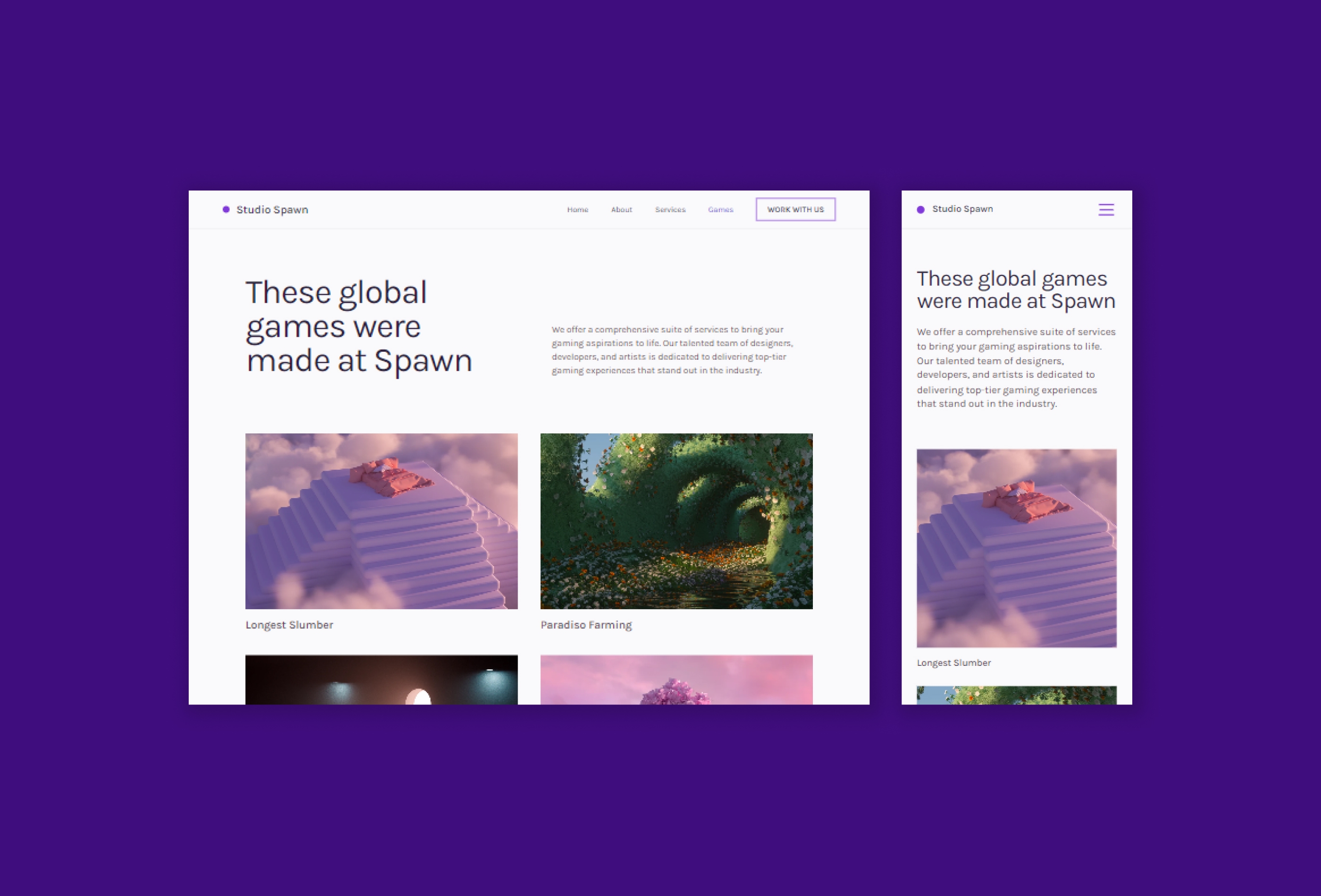 Screenshot 4 for Spawn, a Framer Marketplace template by Bunny Hop Creatives.