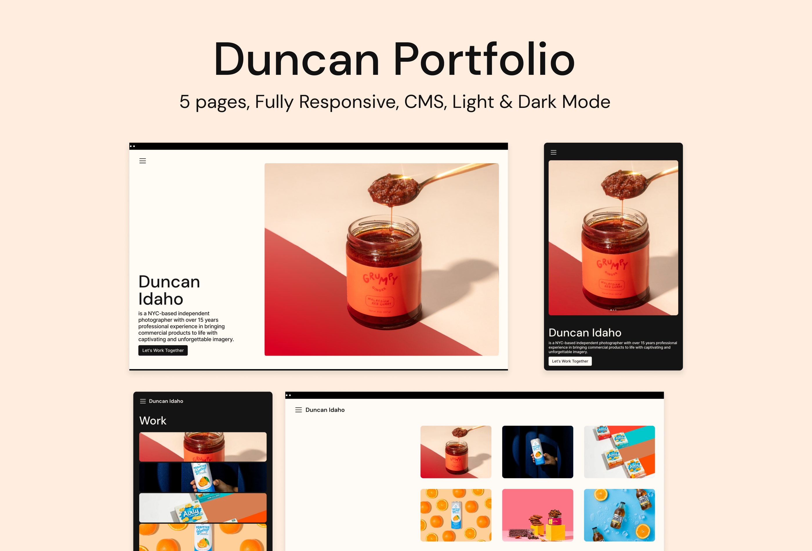 Screenshot 2 for Duncan, a Framer Marketplace template by Eleanor Gunapala.