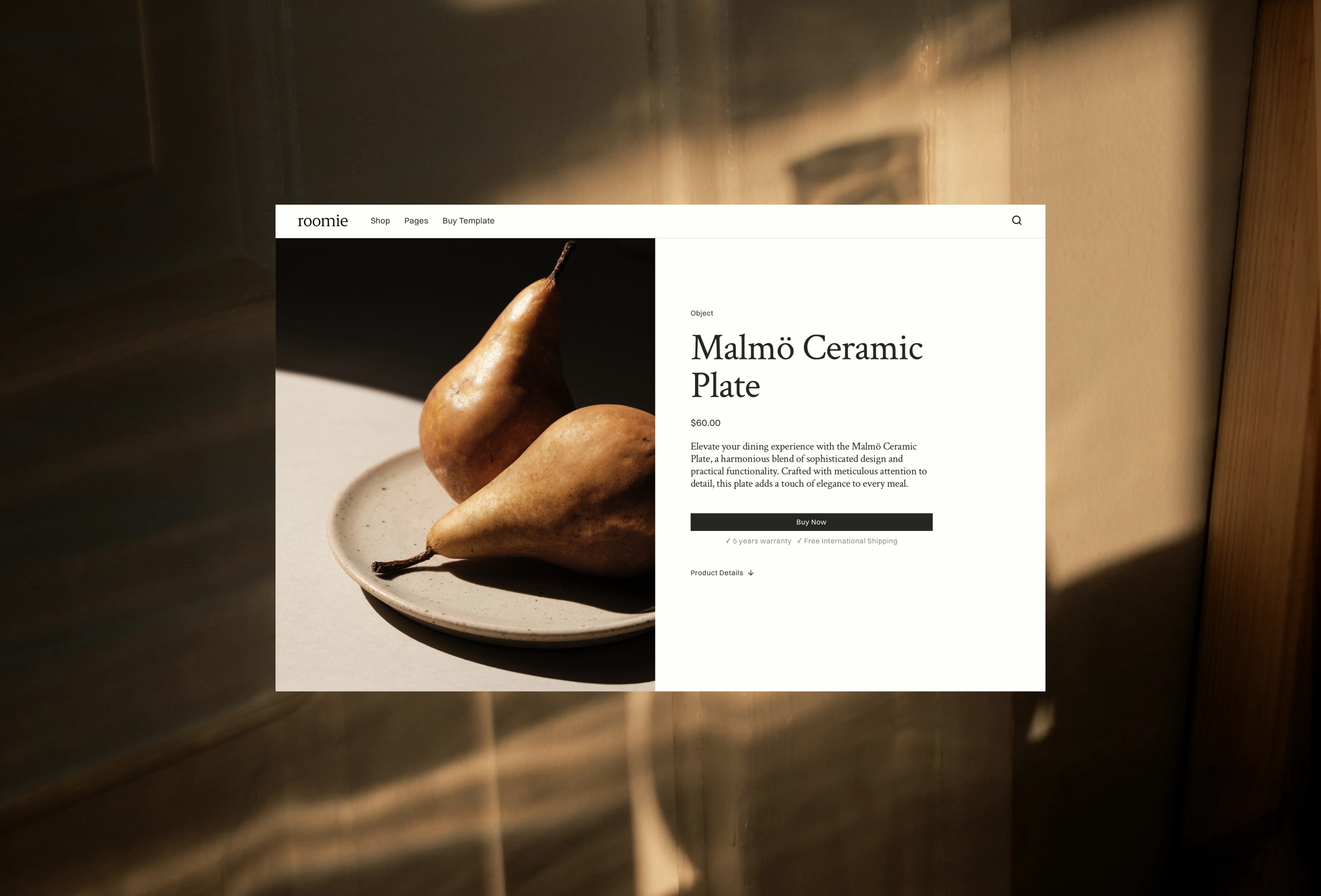 Screenshot 3 for Roomie, a Framer Marketplace template by Layout Gallery.