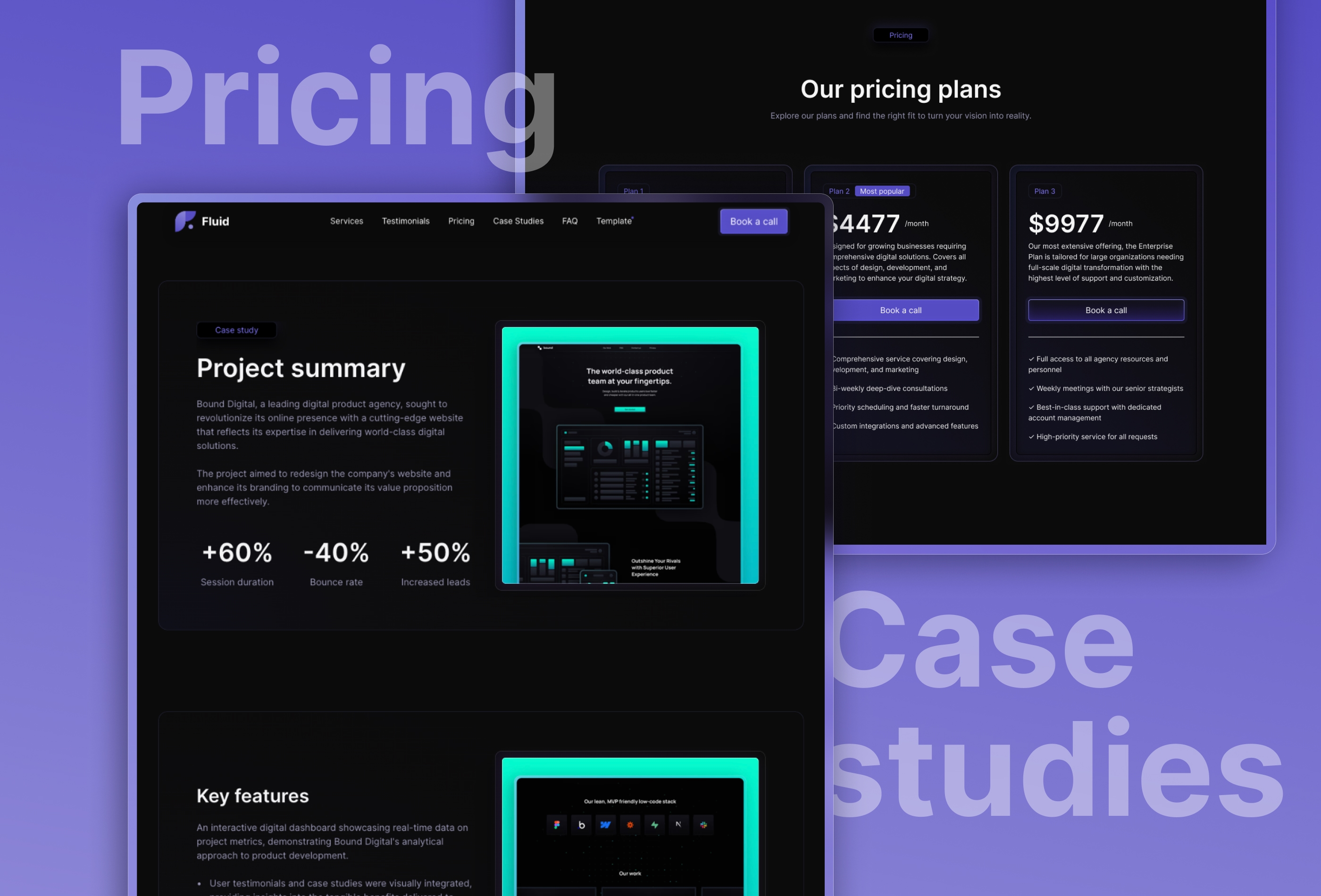 Screenshot 3 for Fluid, a Framer Marketplace template by Alex Ciobotaru.