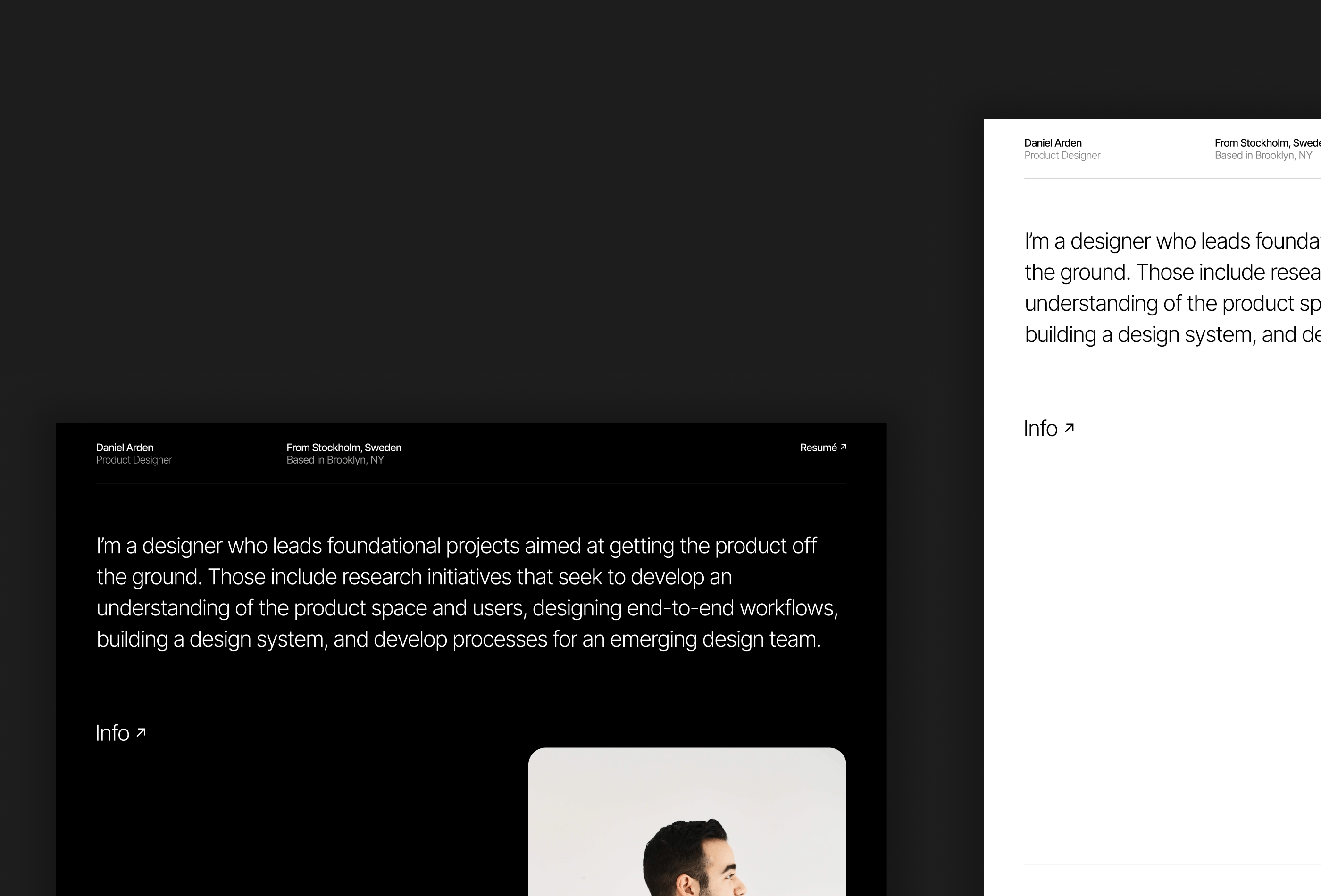 Screenshot 2 for DSGNR, a Framer Marketplace template by Thaymisan C.
