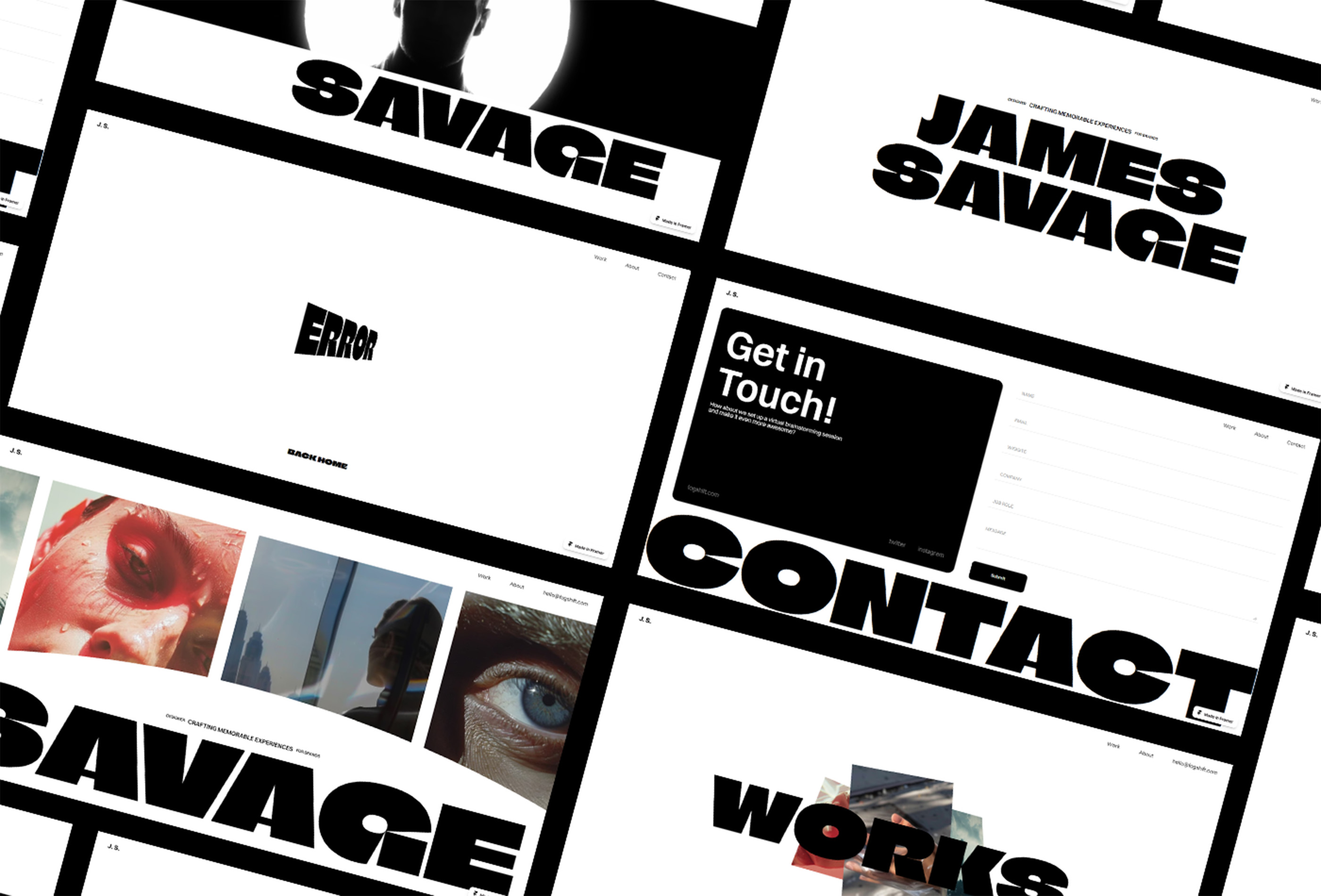Screenshot 3 for James Savage, a Framer Marketplace template by FogShift.