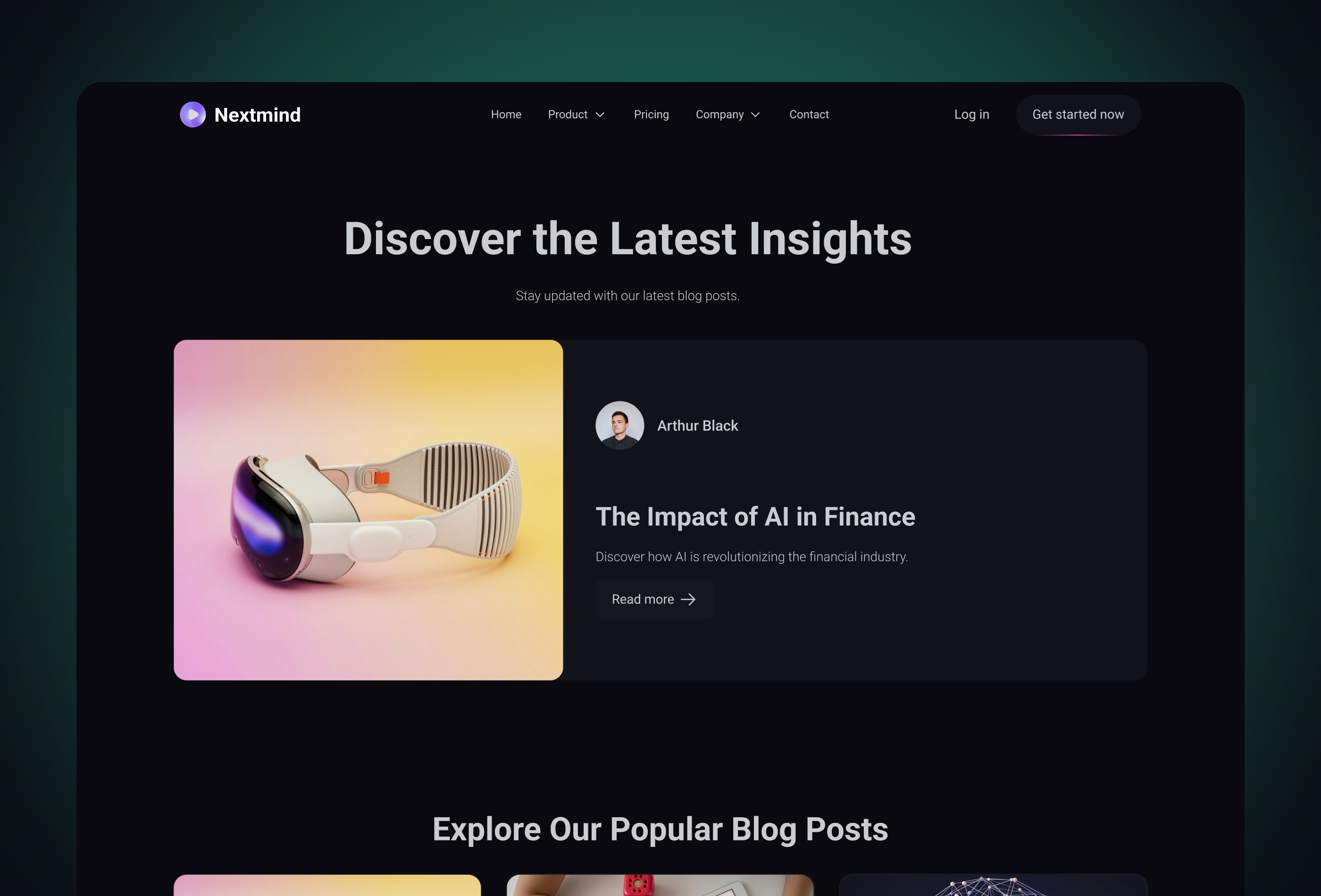 Screenshot 3 for Nextmind, a Framer Marketplace template by Shaigexp.
