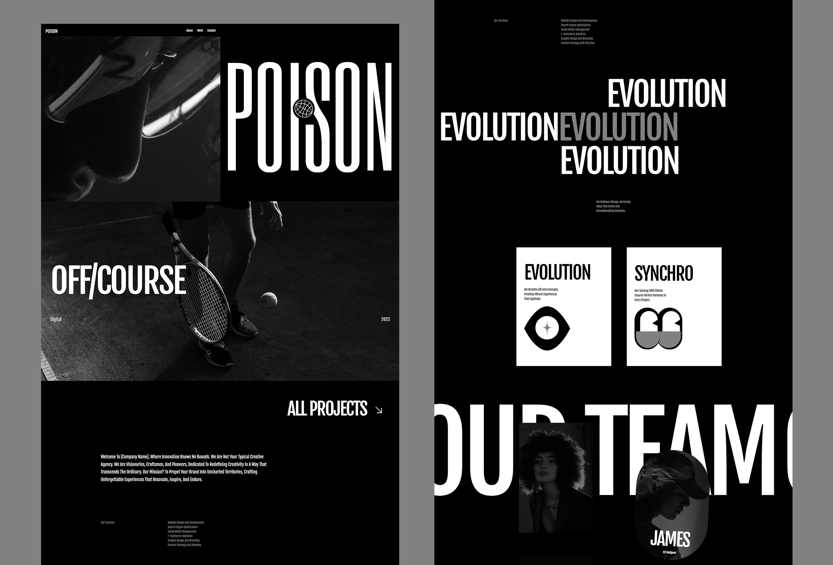 Screenshot 2 for Poison, a Framer Marketplace template by FogShift.