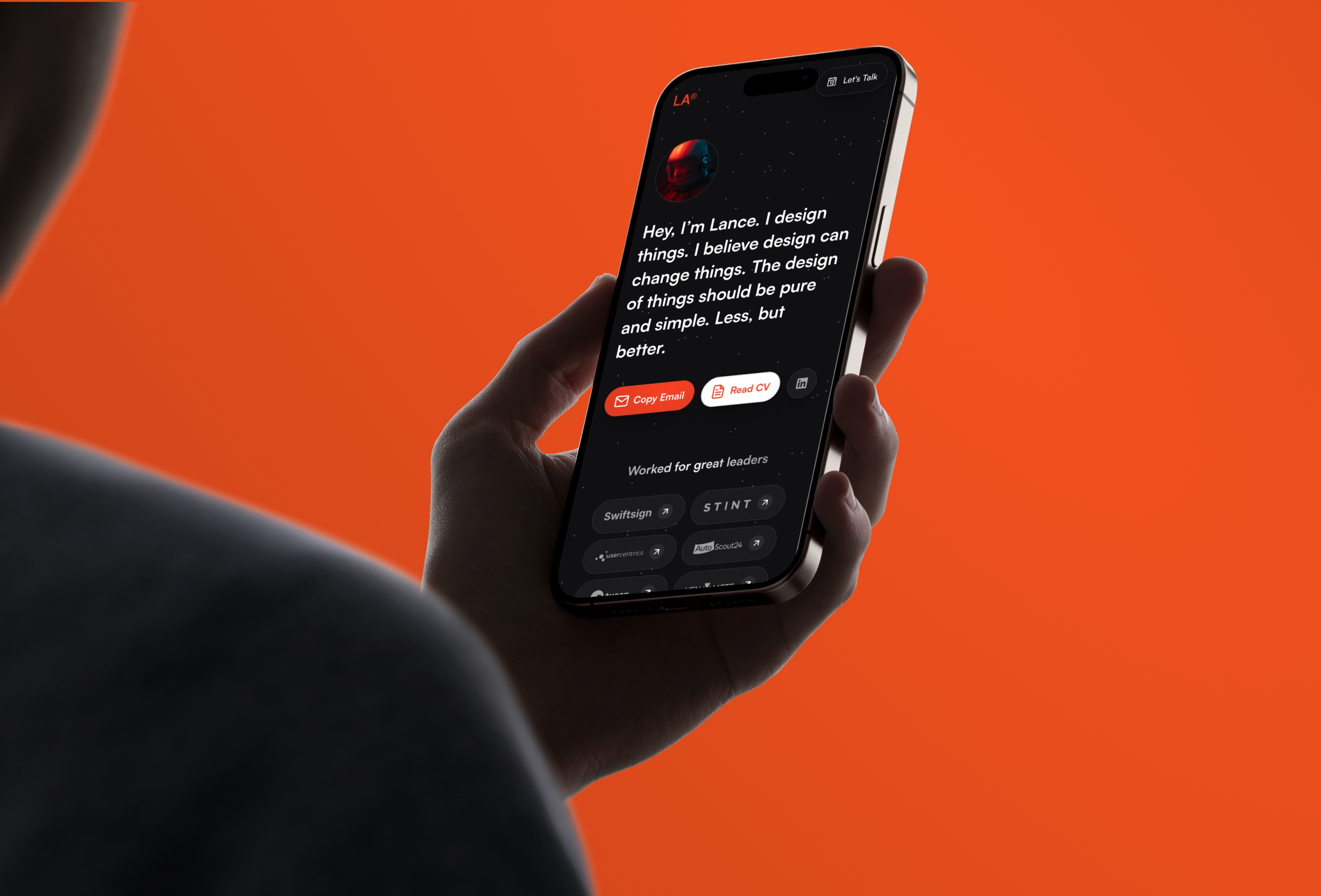 Screenshot 4 for Lance, a Framer Marketplace template by Alexander Michaelis.