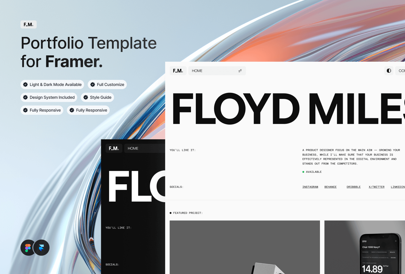 Screenshot 1 for F_M Designer, a Framer Marketplace template by Grabui Library.