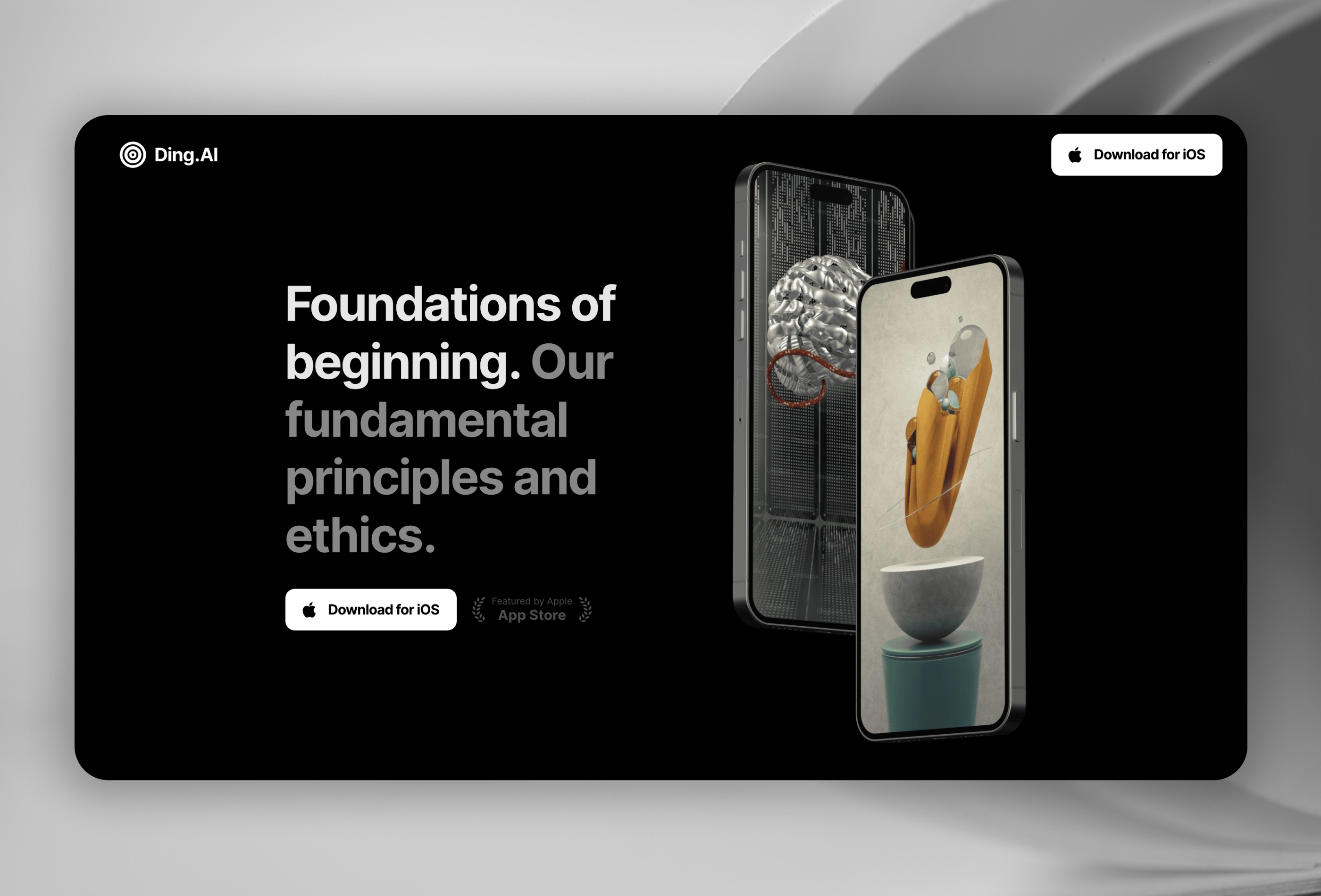Screenshot 3 for Ding.AI, a Framer Marketplace template by Vedant Jamwal.