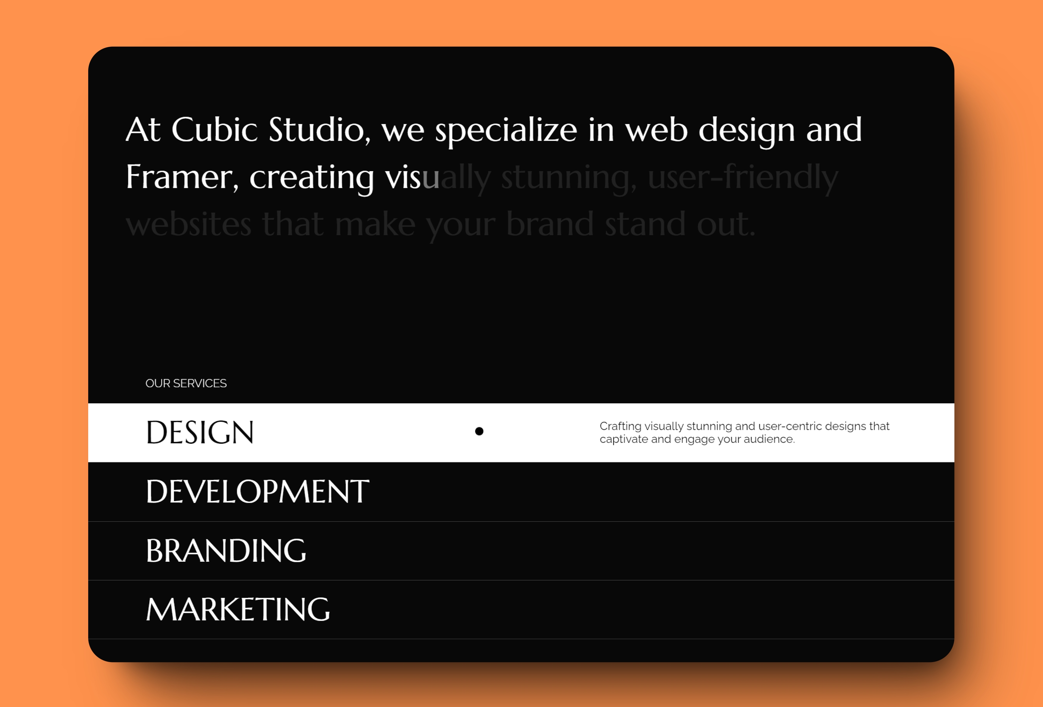 Screenshot 4 for CubicStudios, a Framer Marketplace template by Breeje Anadkat.