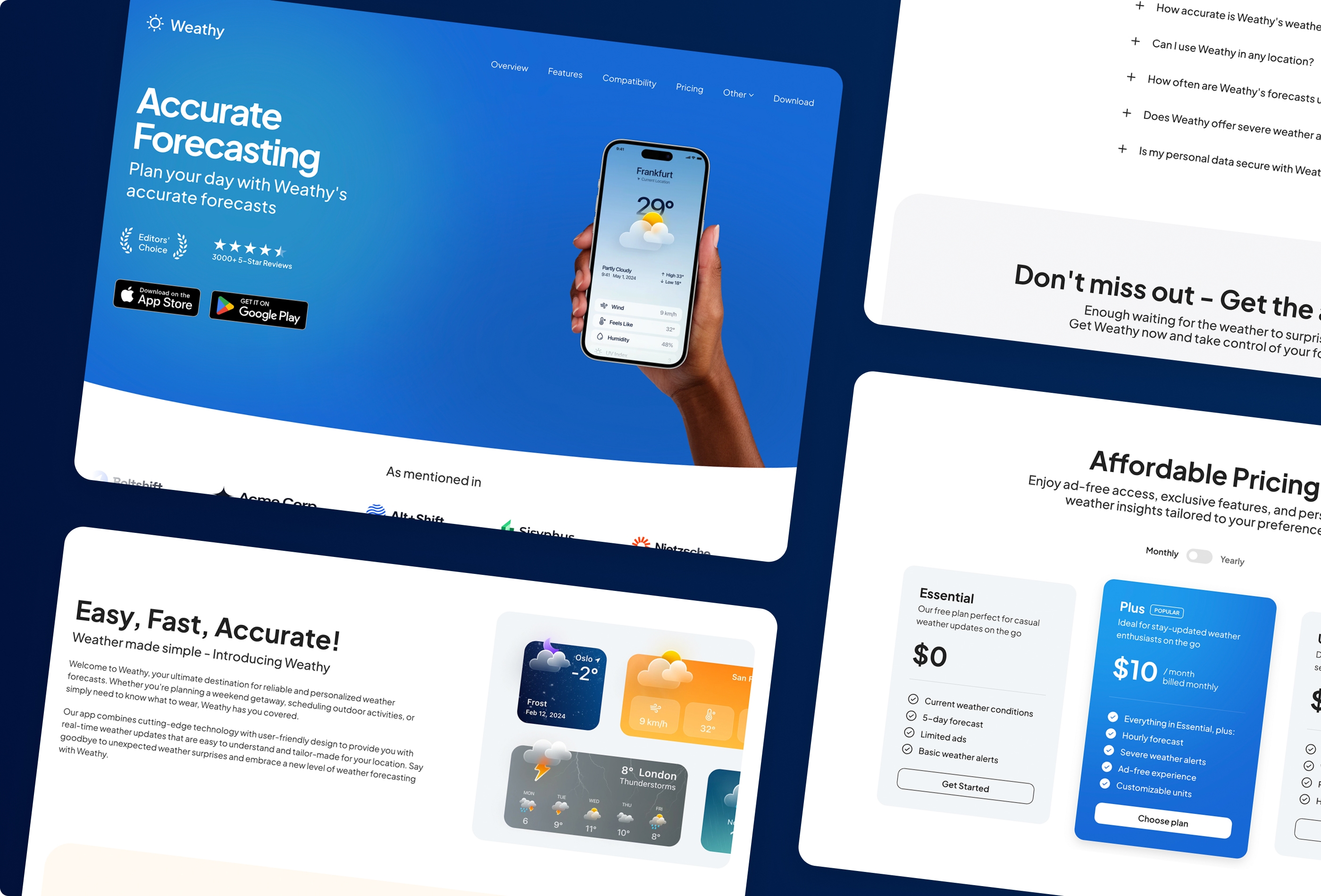 Screenshot 3 for Weathy, a Framer Marketplace template by Laborator.