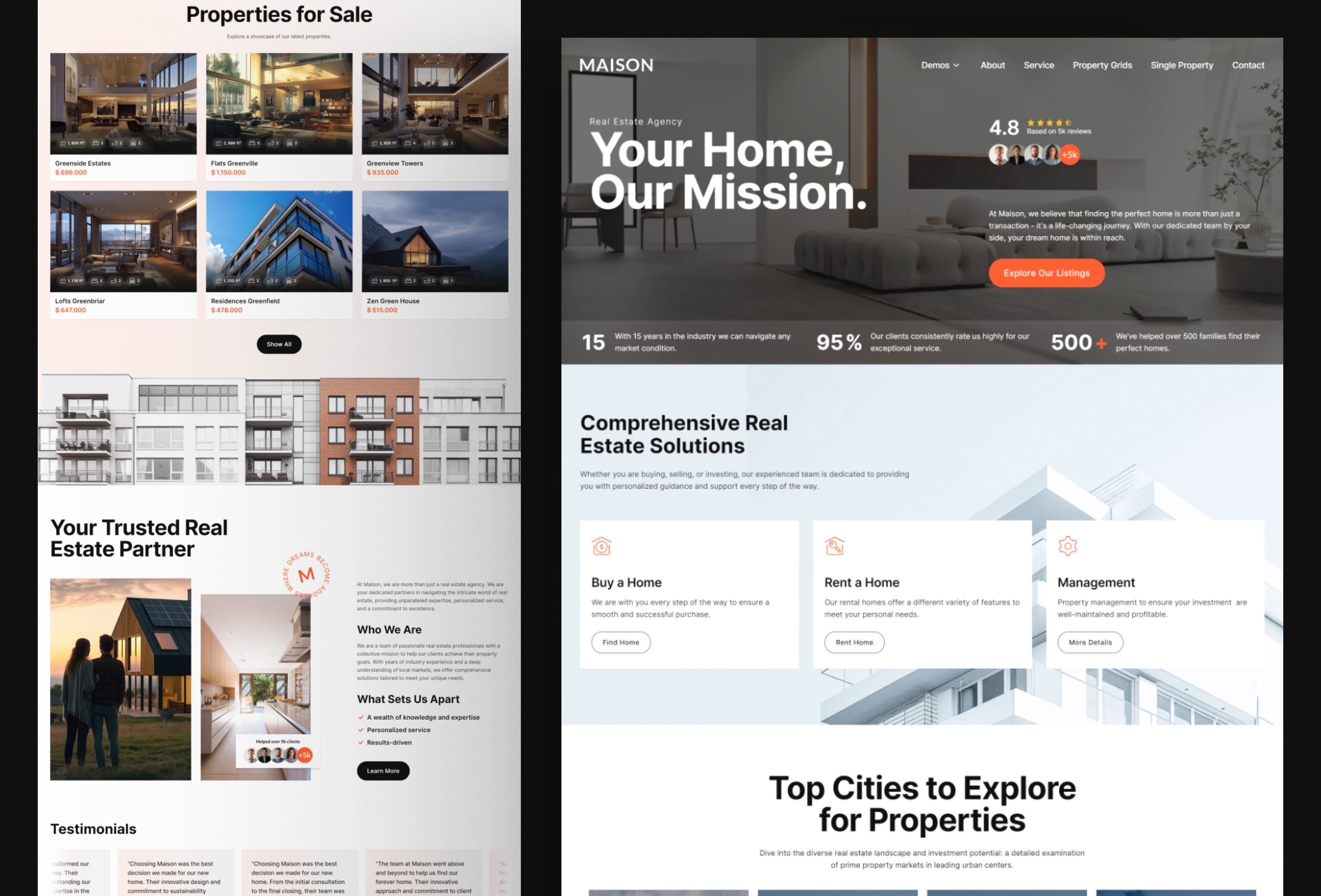 Screenshot 1 for Maison, a Framer Marketplace template by Perevoz.