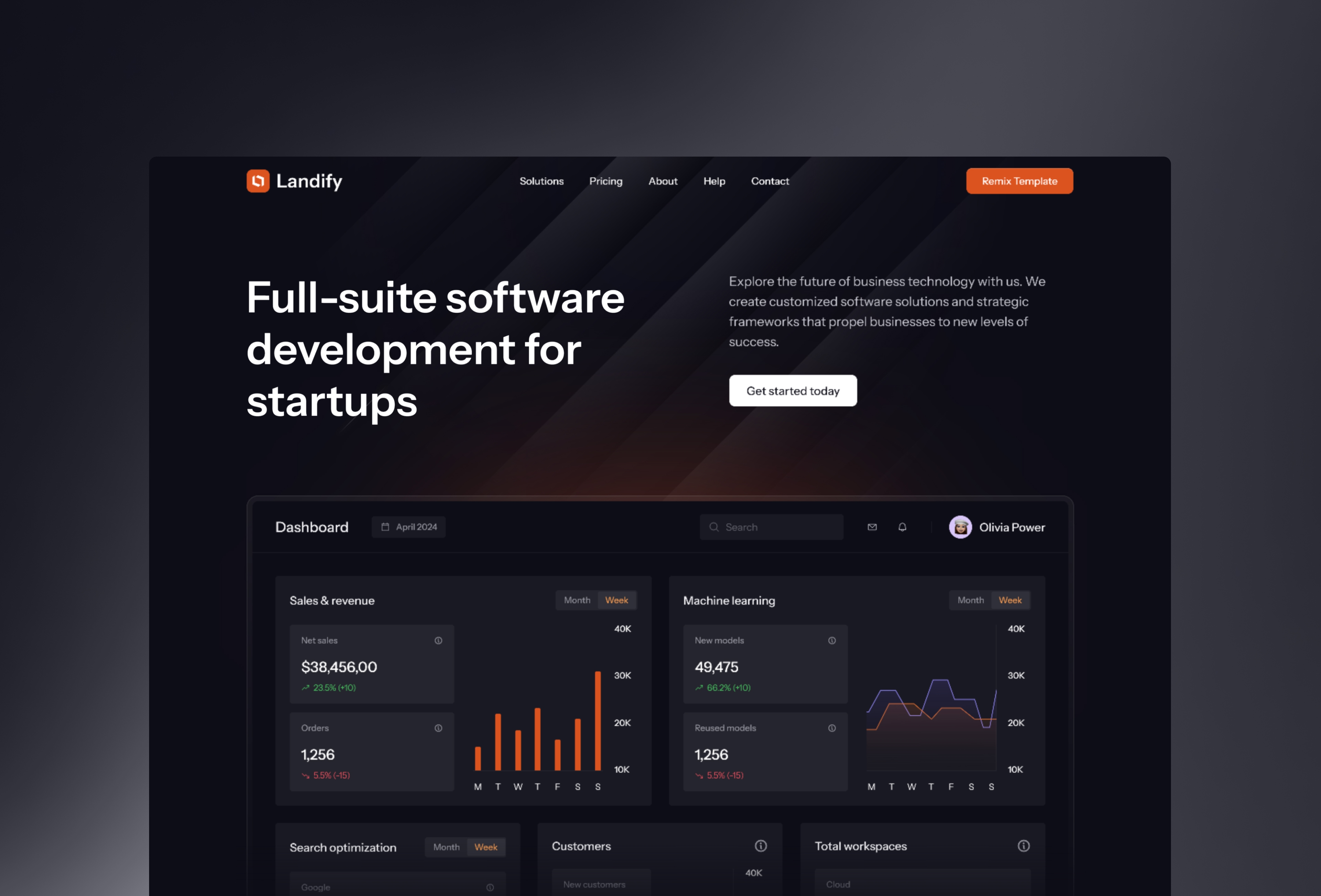 Screenshot 2 for Startify , a Framer Marketplace template by Dmytri Ivanov.