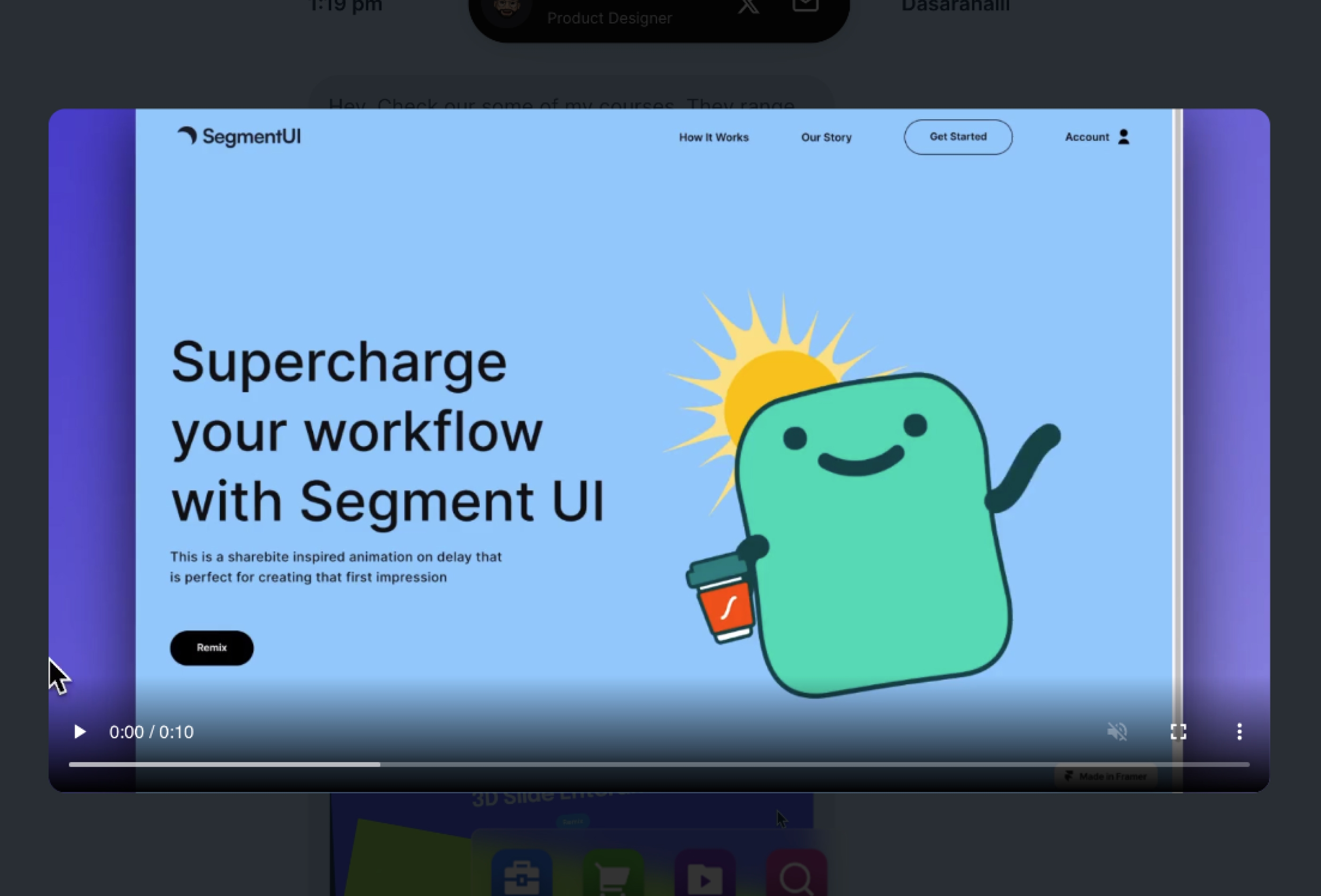 Screenshot 4 for Textfolio, a Framer Marketplace template by Nabeel.