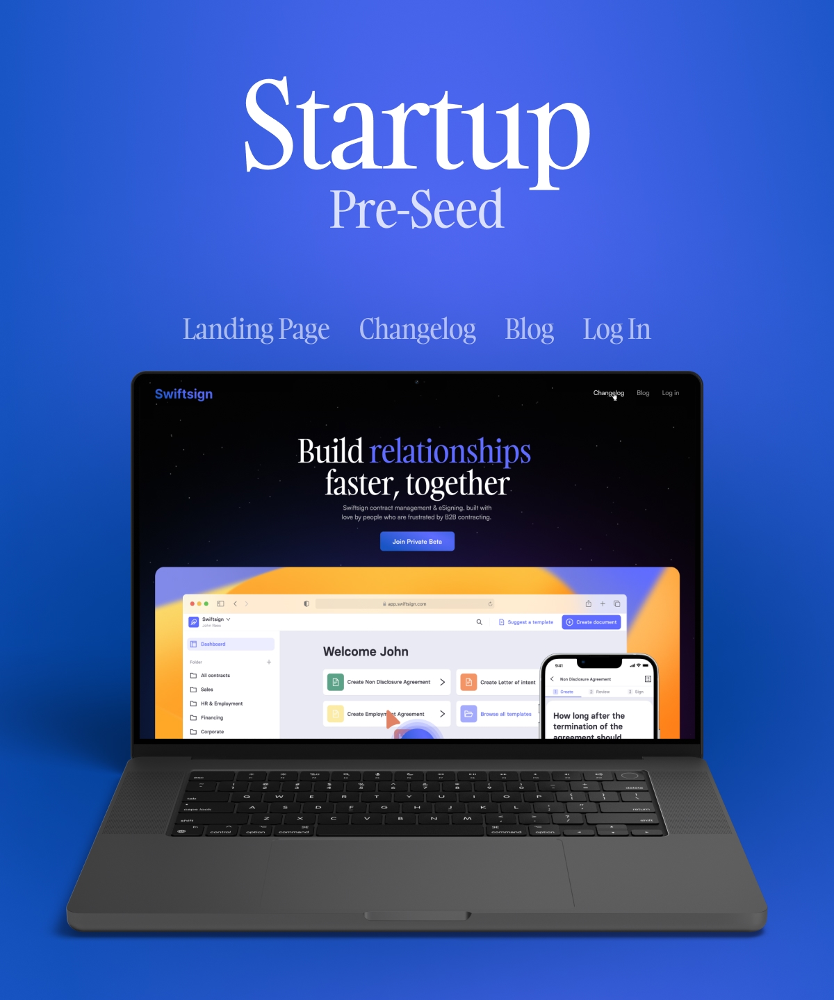 Screenshot 1 for Pre-Seed, a Framer Marketplace template by Alexander Michaelis.