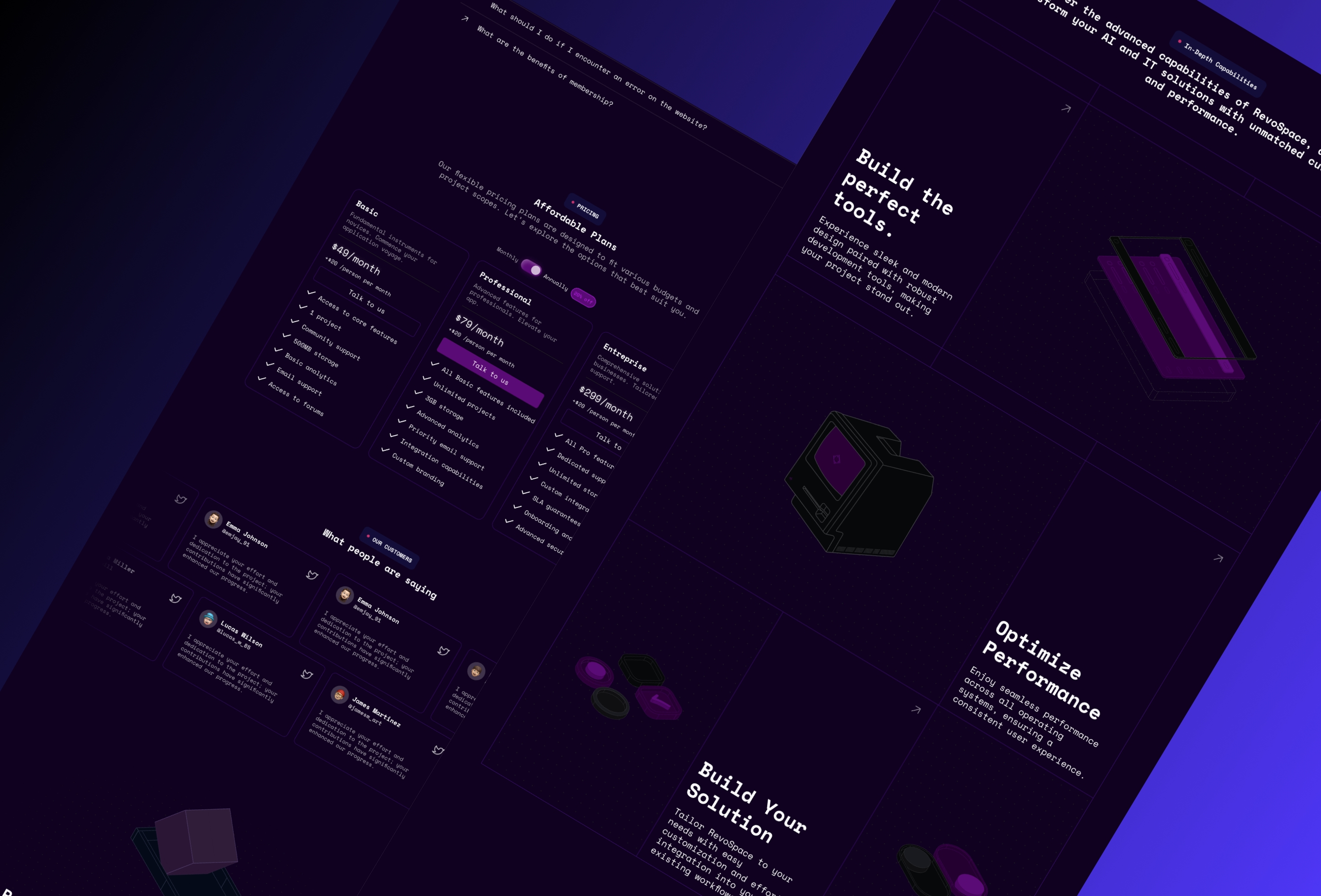 Screenshot 3 for RevoSpace, a Framer Marketplace template by Rindly.