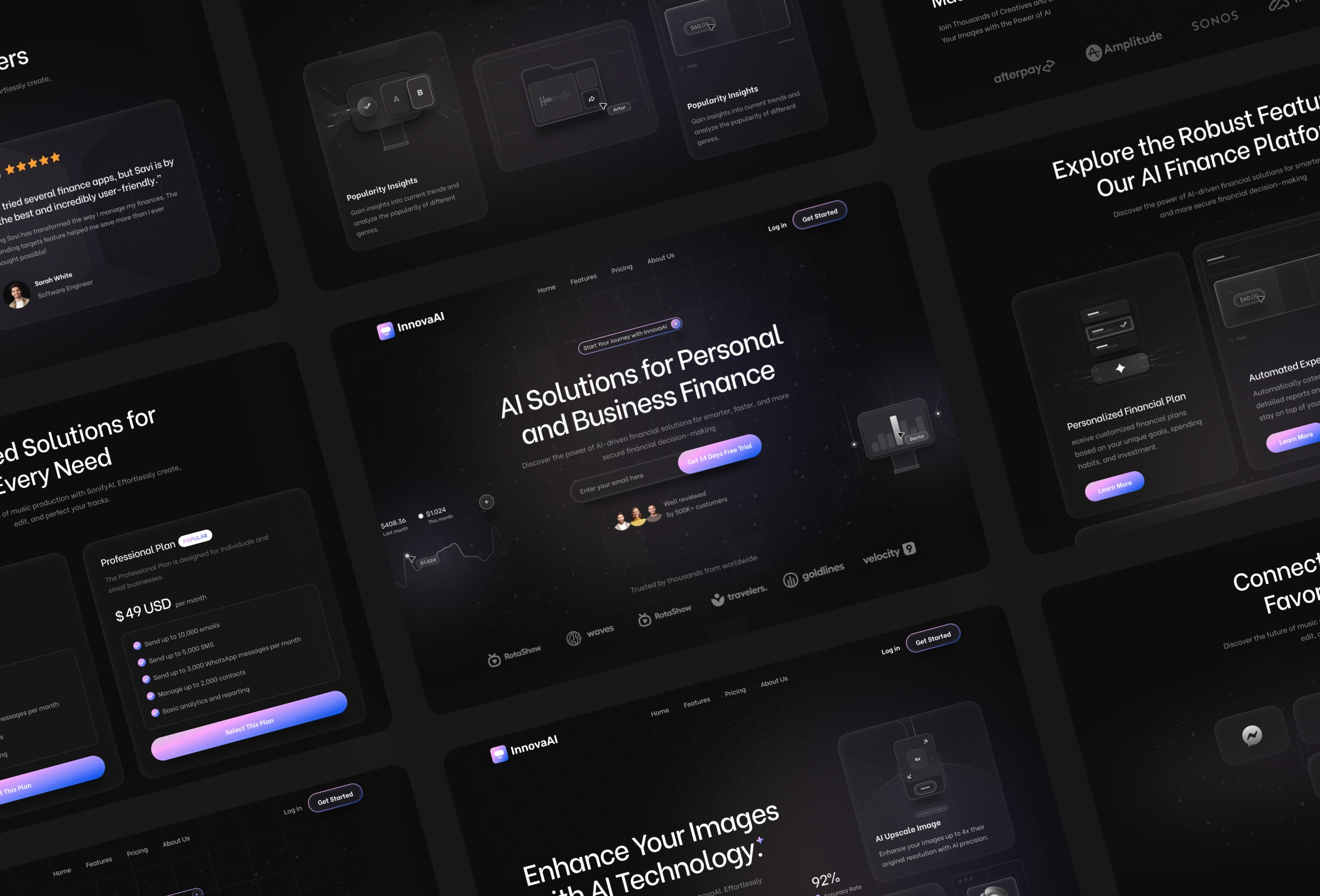Screenshot 3 for InnovaAI, a Framer Marketplace template by Framerbite.