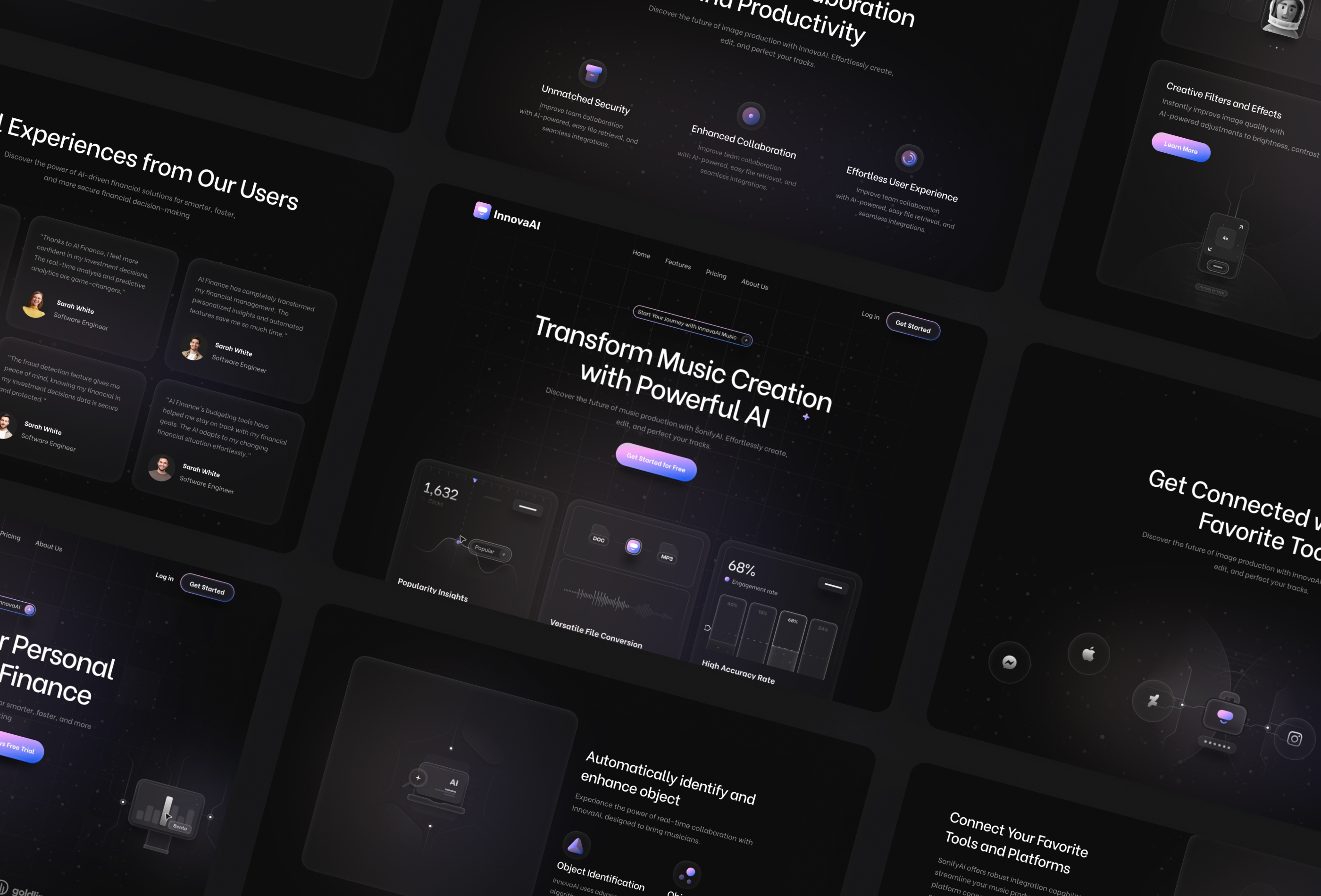 Screenshot 4 for InnovaAI, a Framer Marketplace template by Framerbite.
