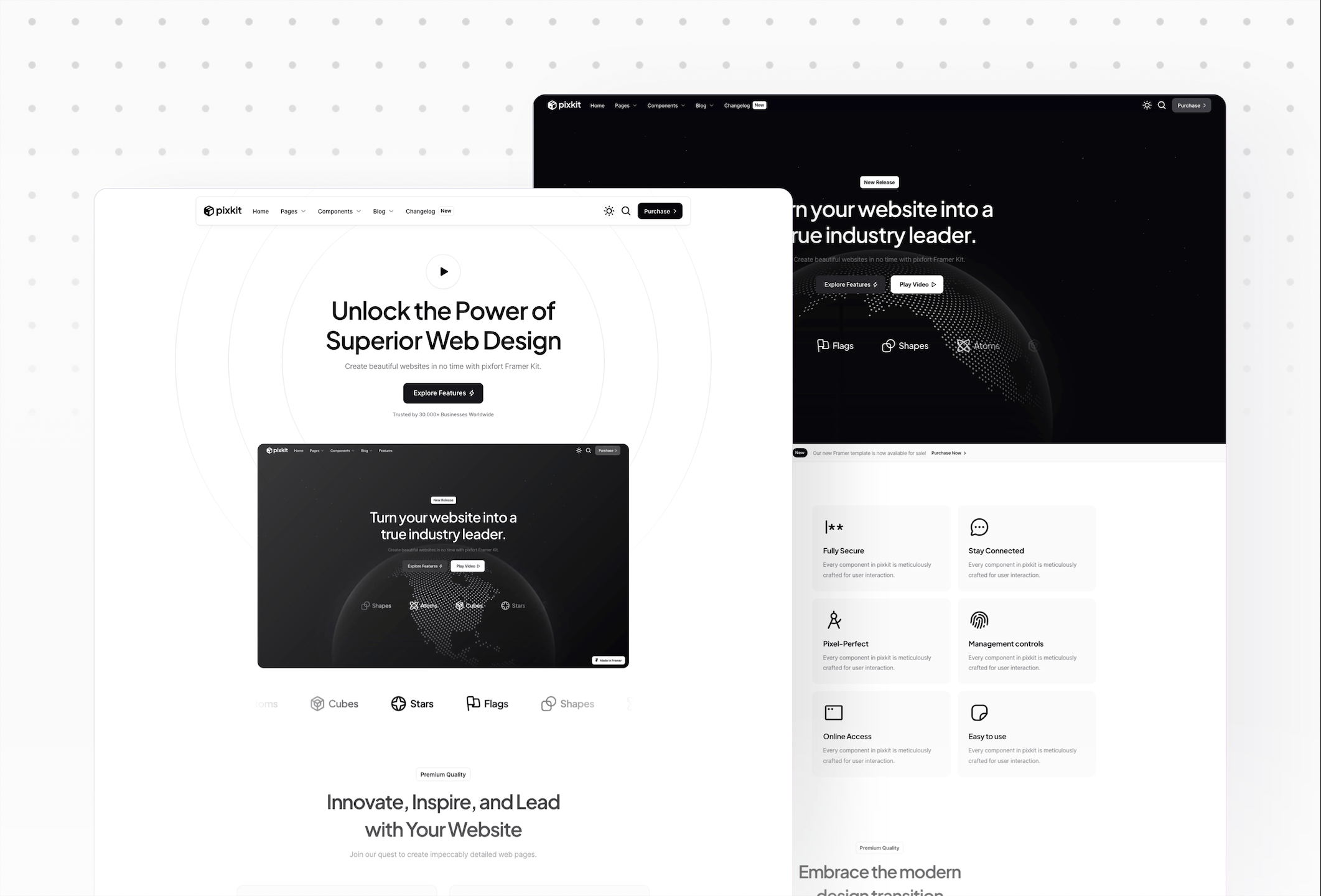 Screenshot 3 for Pixkit, a Framer Marketplace template by Pixfort.