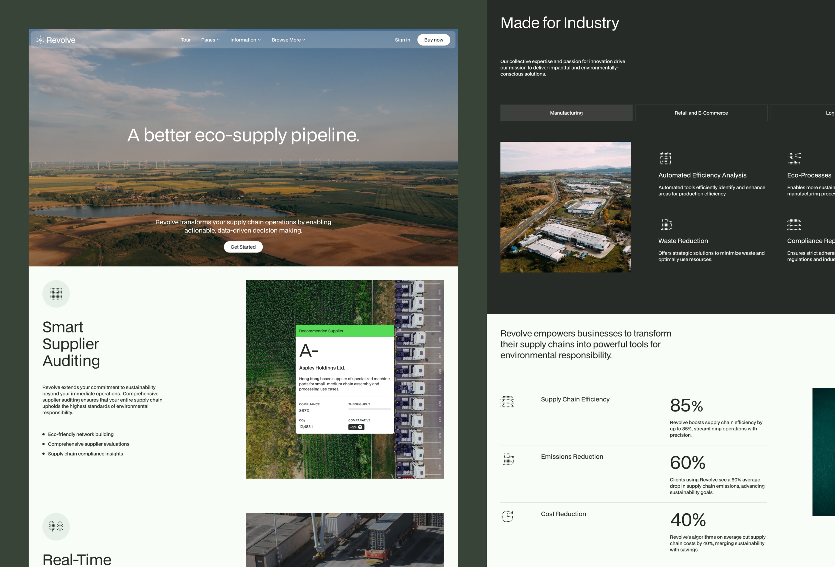 Screenshot 2 for Revolve, a Framer Marketplace template by Medium Rare.