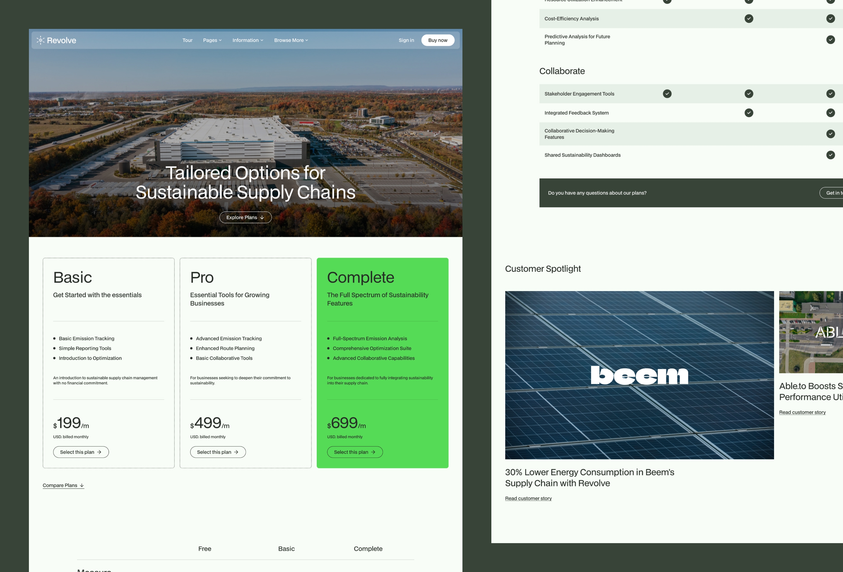 Screenshot 4 for Revolve, a Framer Marketplace template by Medium Rare.
