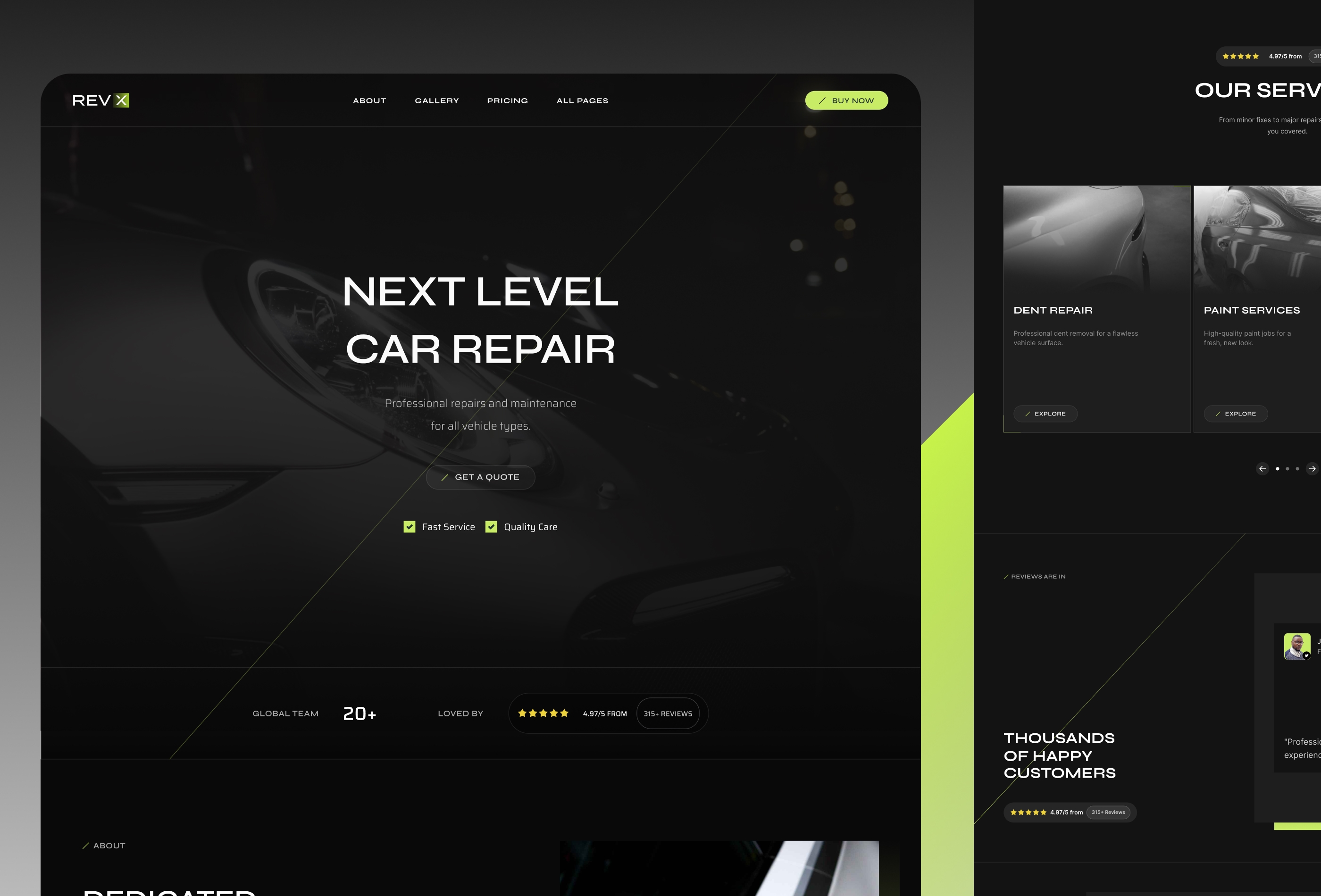 Screenshot 2 for RevX, a Framer Marketplace template by Drew Builds.