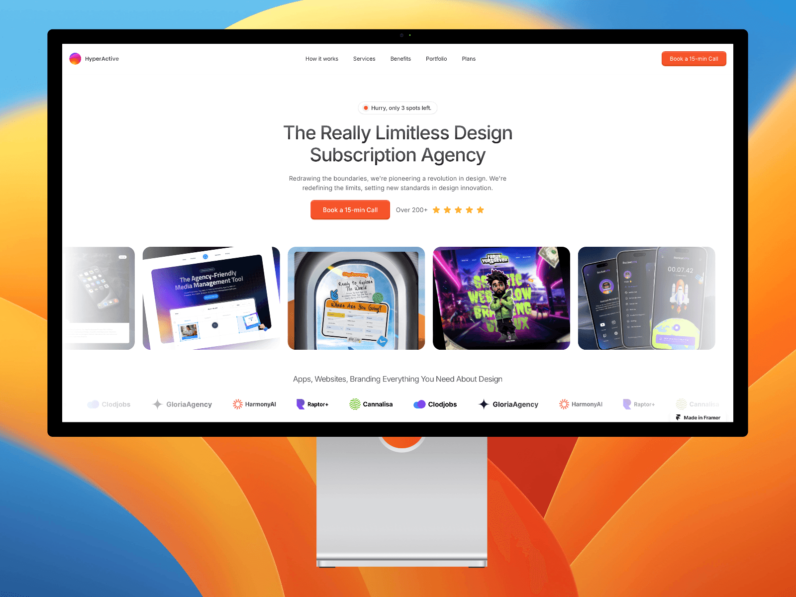 Screenshot 1 for Hyperactive, a Framer Marketplace template by Faruk Yurtseven.