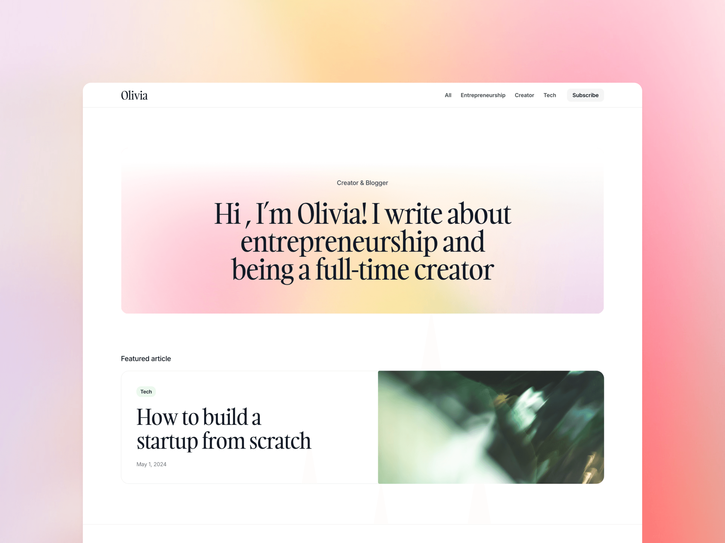 Thumbnail 1 for Compose, a Framer Marketplace template by Bryn Taylor.