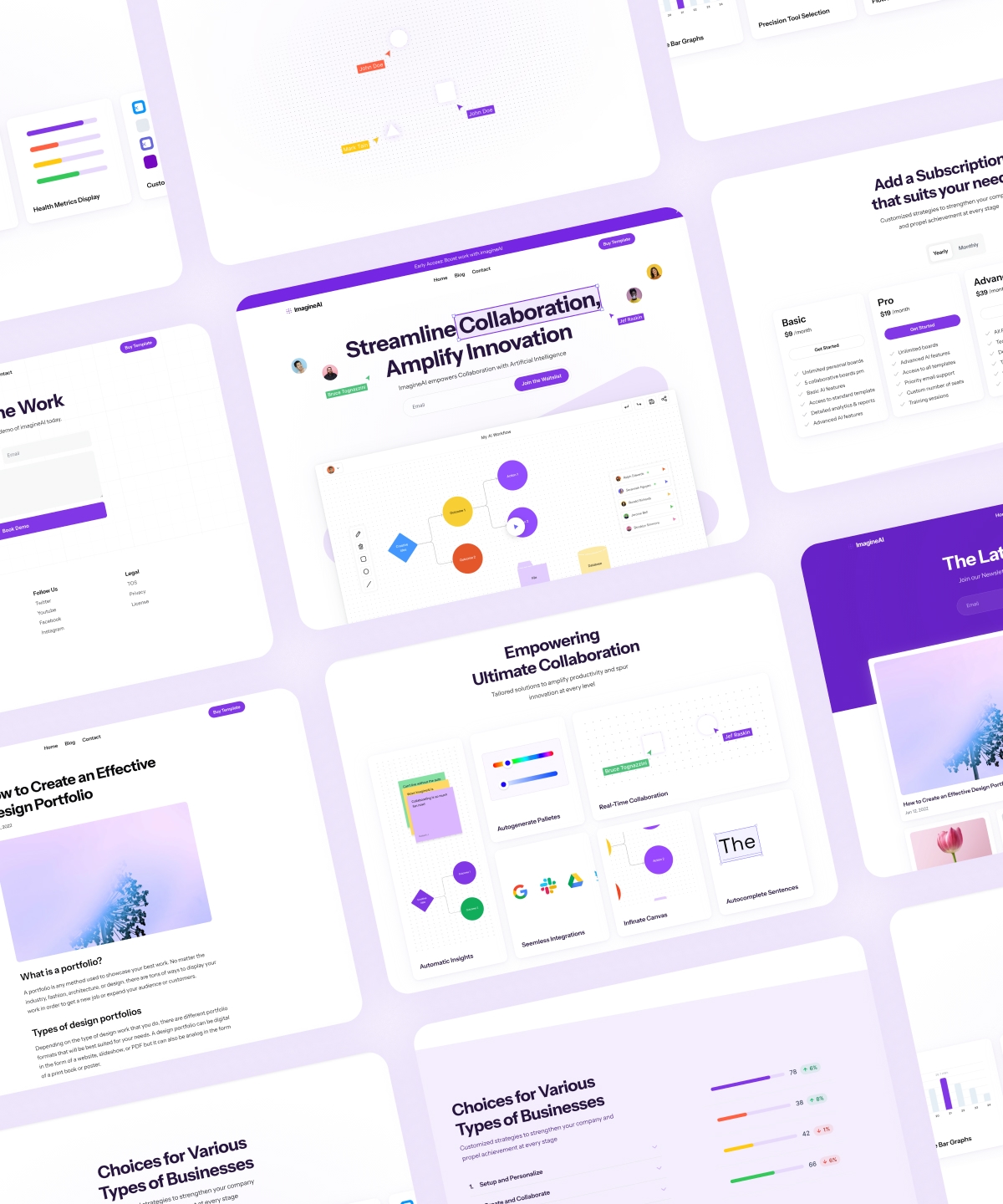 Screenshot 1 for ImagineAI, a Framer Marketplace template by Nabeel.