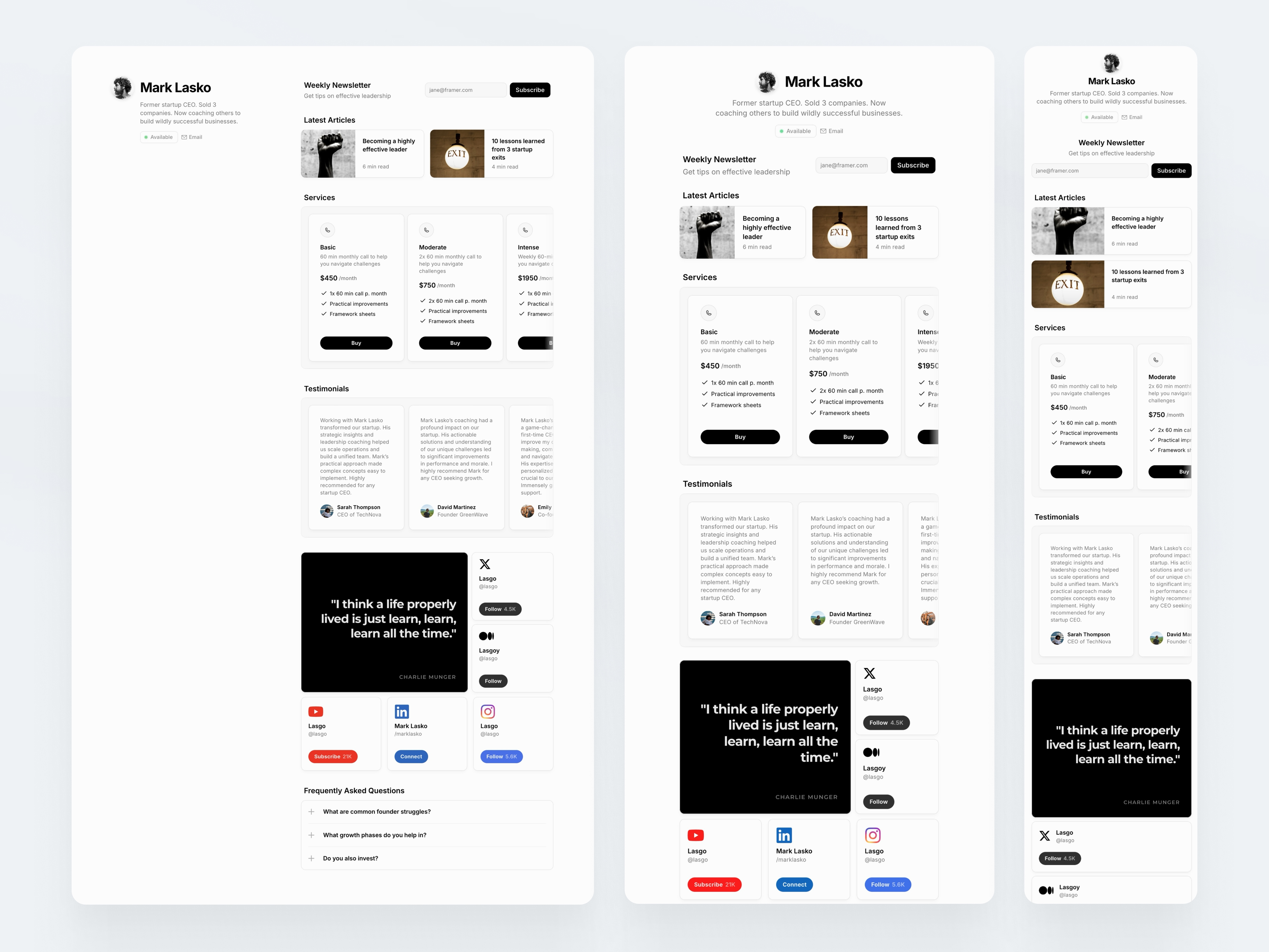 Screenshot 3 for Linkee, a Framer Marketplace template by Pixelpal.